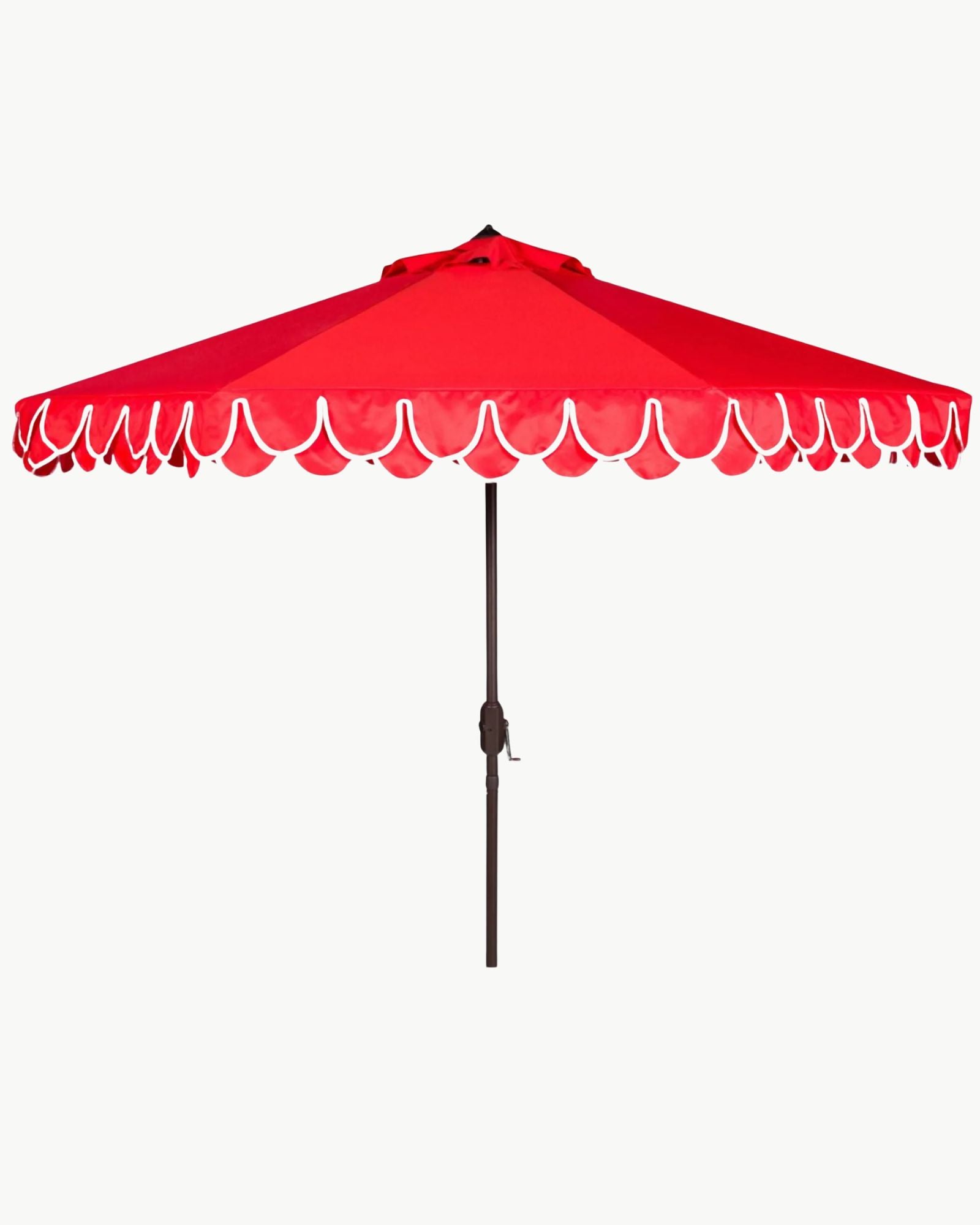 double scalloped patio umbrella Amalfi Double Scalloped Umbrella in Red & White