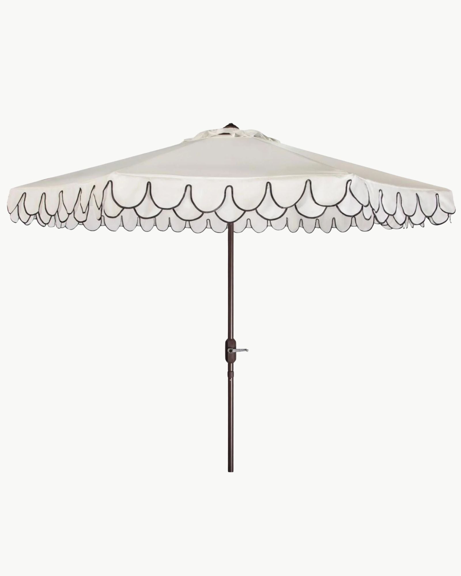 black and white scalloped patio umbrella Amalfi Double Scalloped Umbrella in White & Black