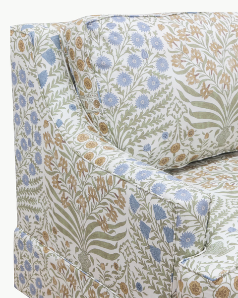 ★朝霞の雑貨屋さん★KOUKISIN★ 米軍払い下げ品 ＜オットマン付き ソファ青＞ USED品 ヴィンテージ Quinn Sofa 75