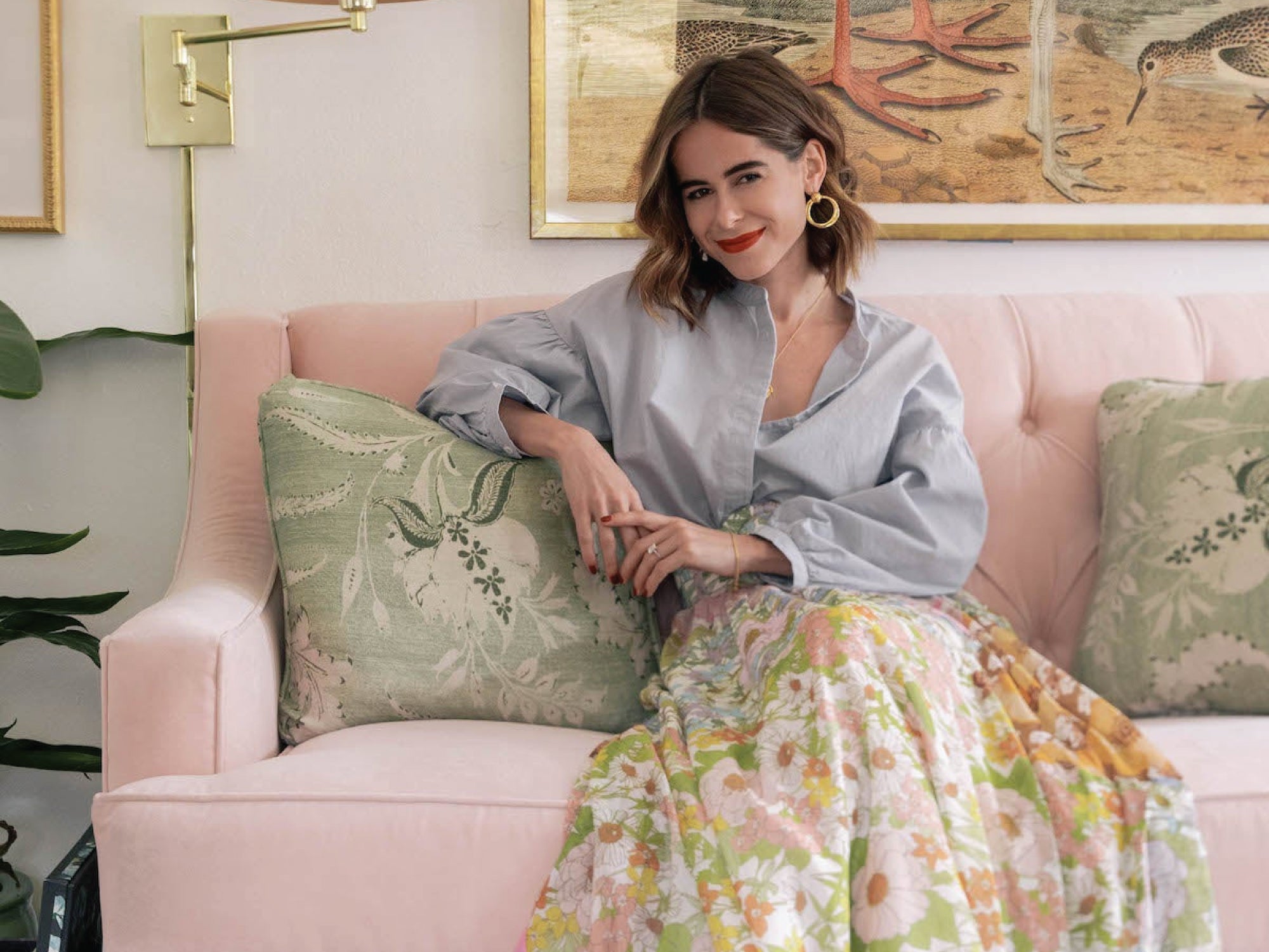 Step Into Stephanie Hill's Insanely Chic Pink & Green Apartment Guided by Designer, Danielle Rollins