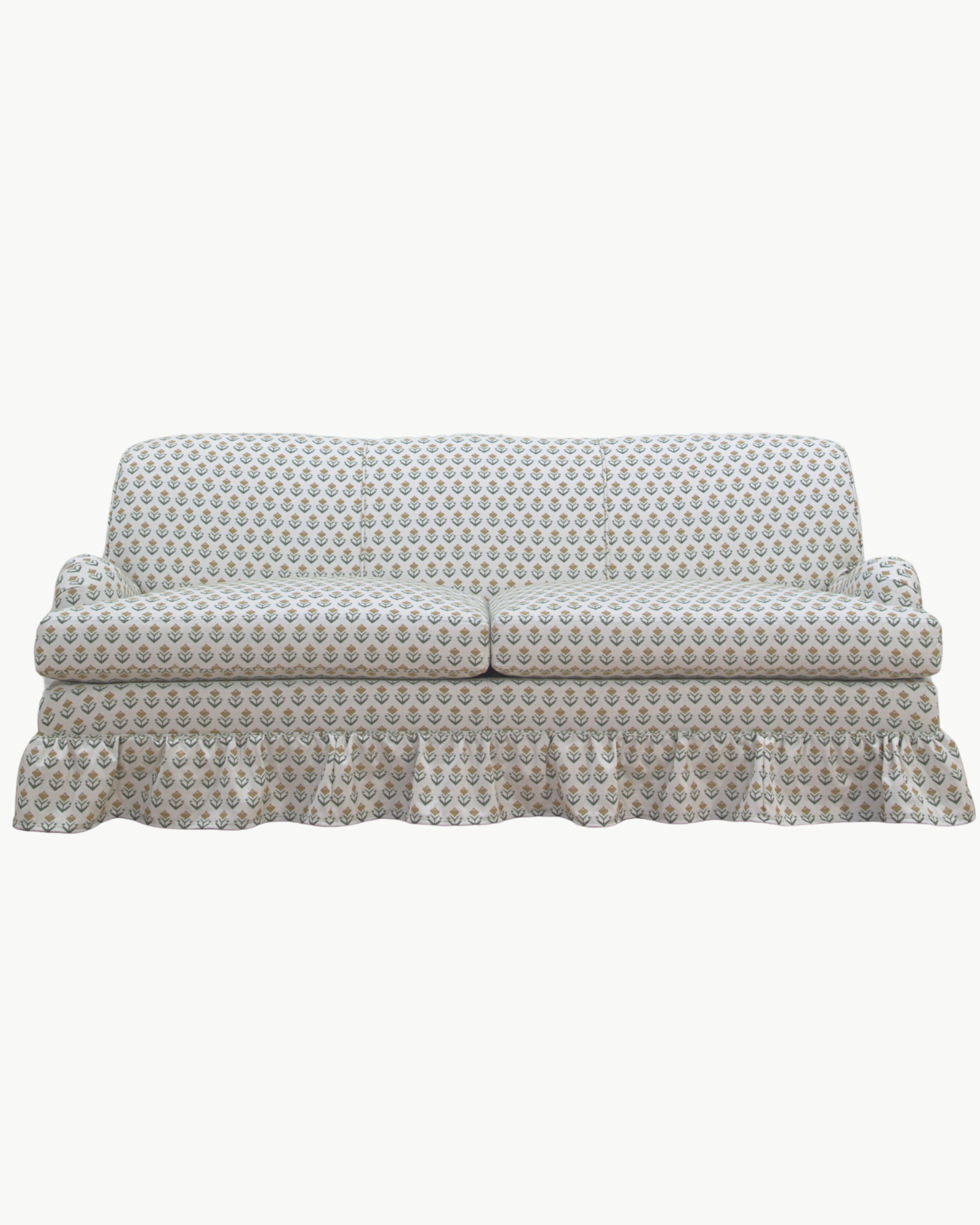 Aurora Roll Arm Tight Back Ruffle Sofa