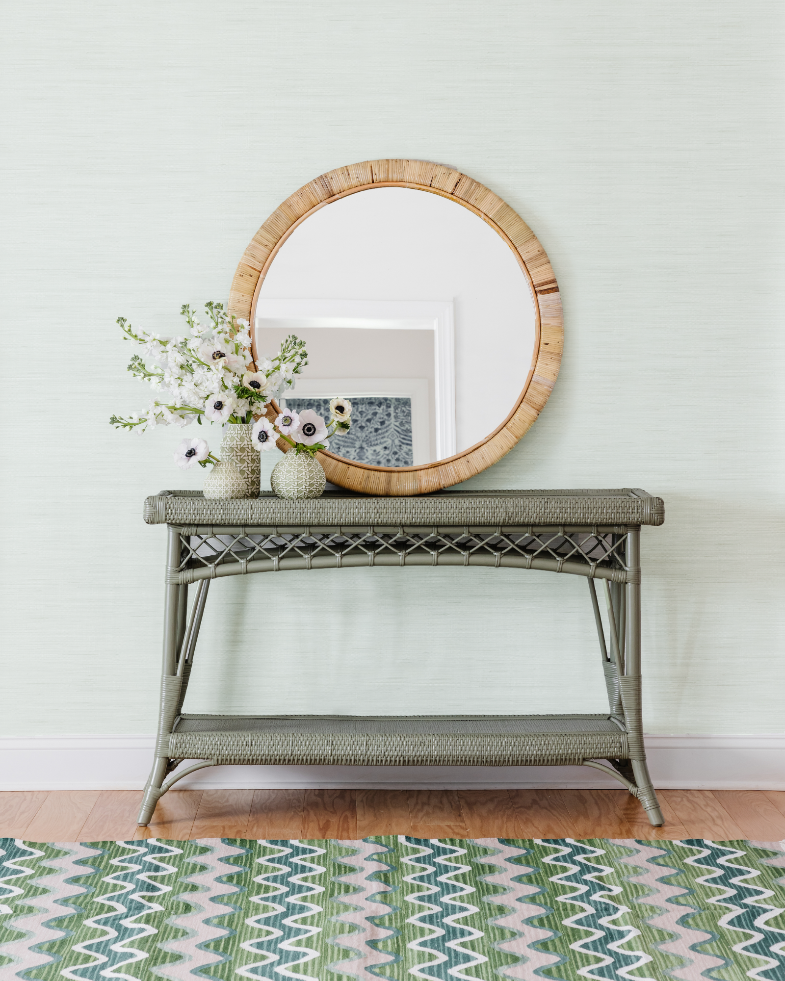 Cucumber Faux Grasscloth Peel and Stick Wallpaper Sample