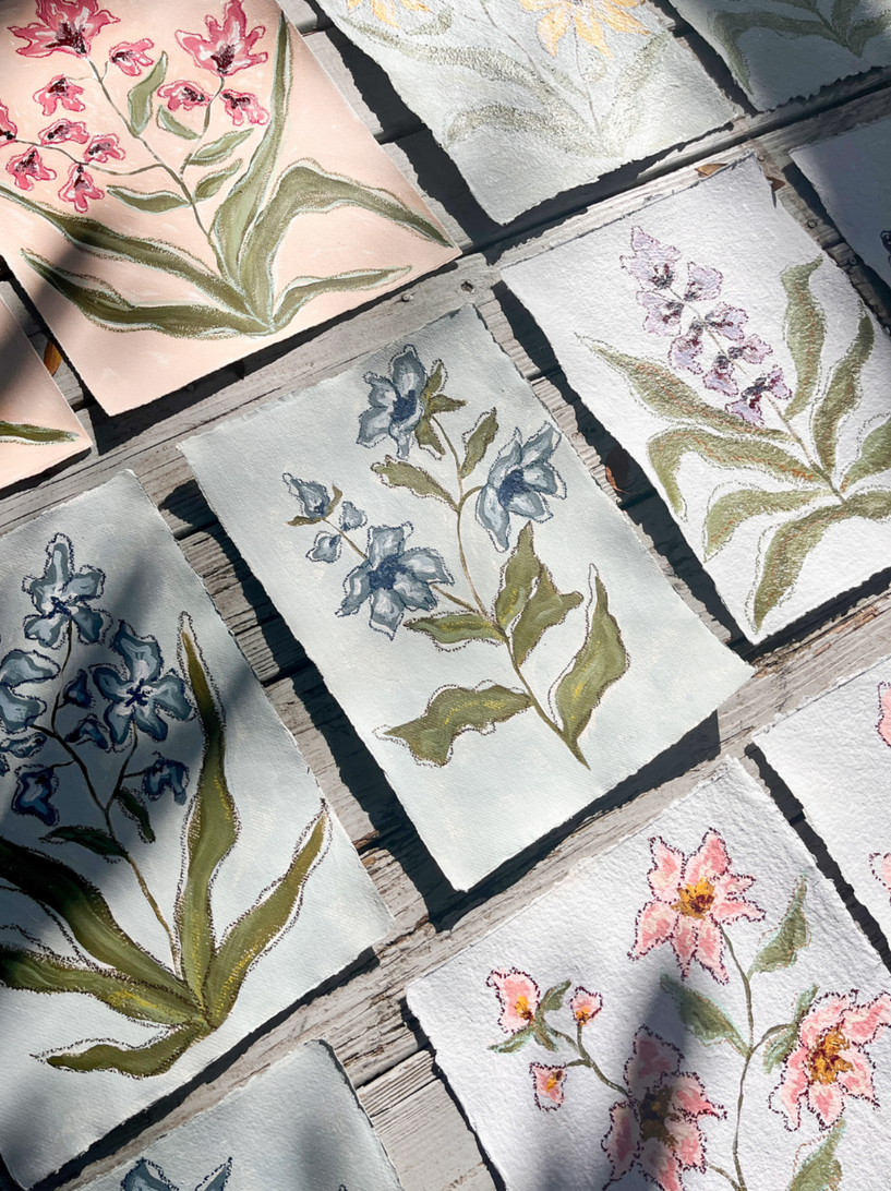 <p>"This collection is inspired by the beauty of nature in its most untamed form where each brushstroke tells a story of wild, free, and fleeting blooms." <p> 