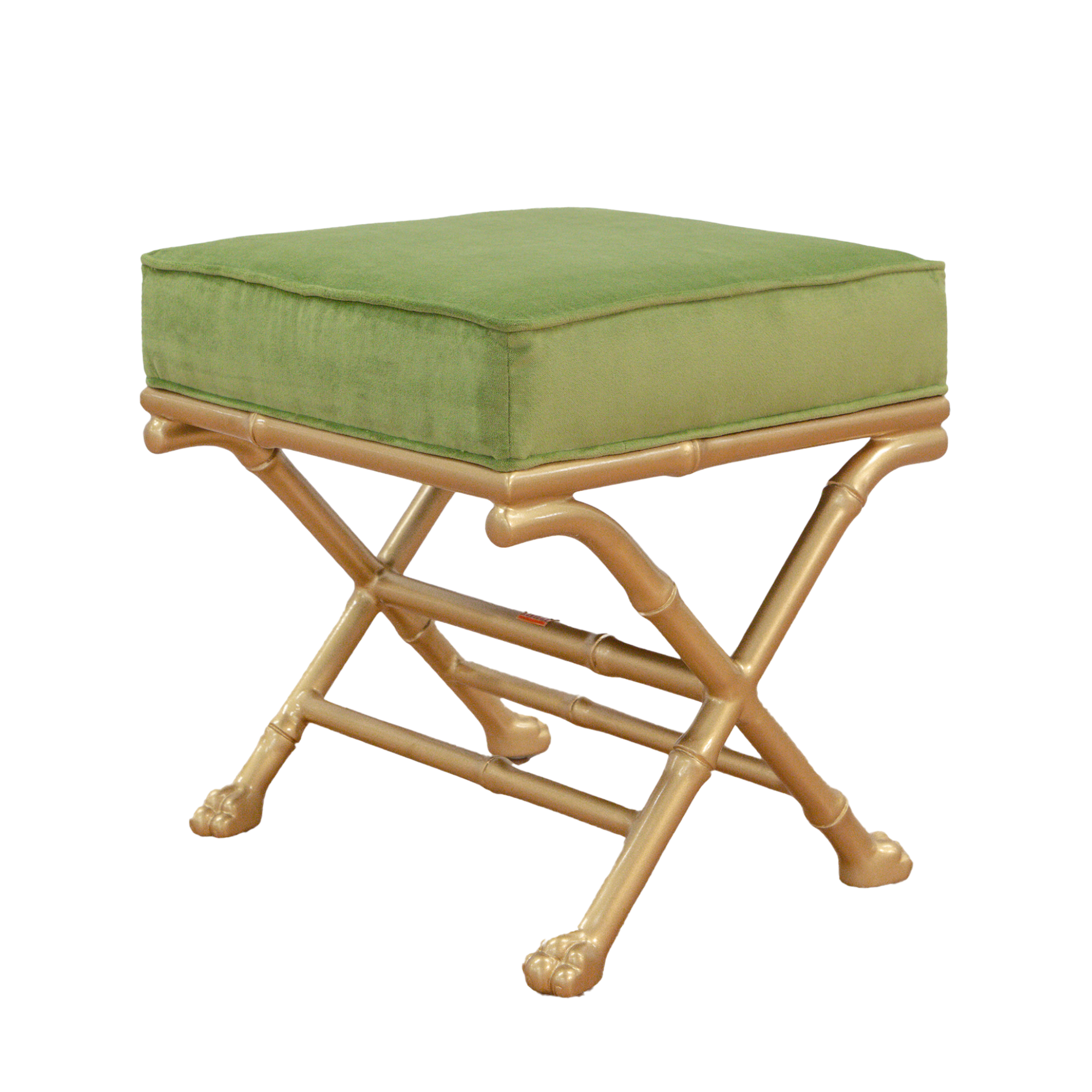 Faux Bamboo Footed X-Stool - Small