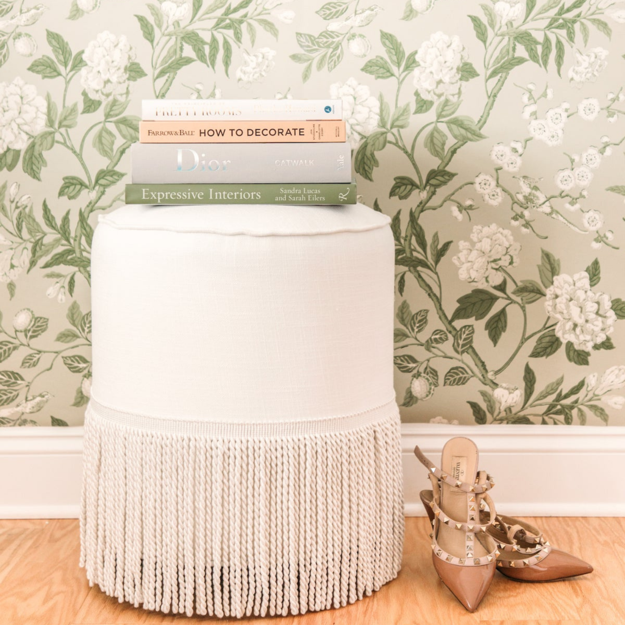 Emperor's Garden in Soft Green Wallpaper