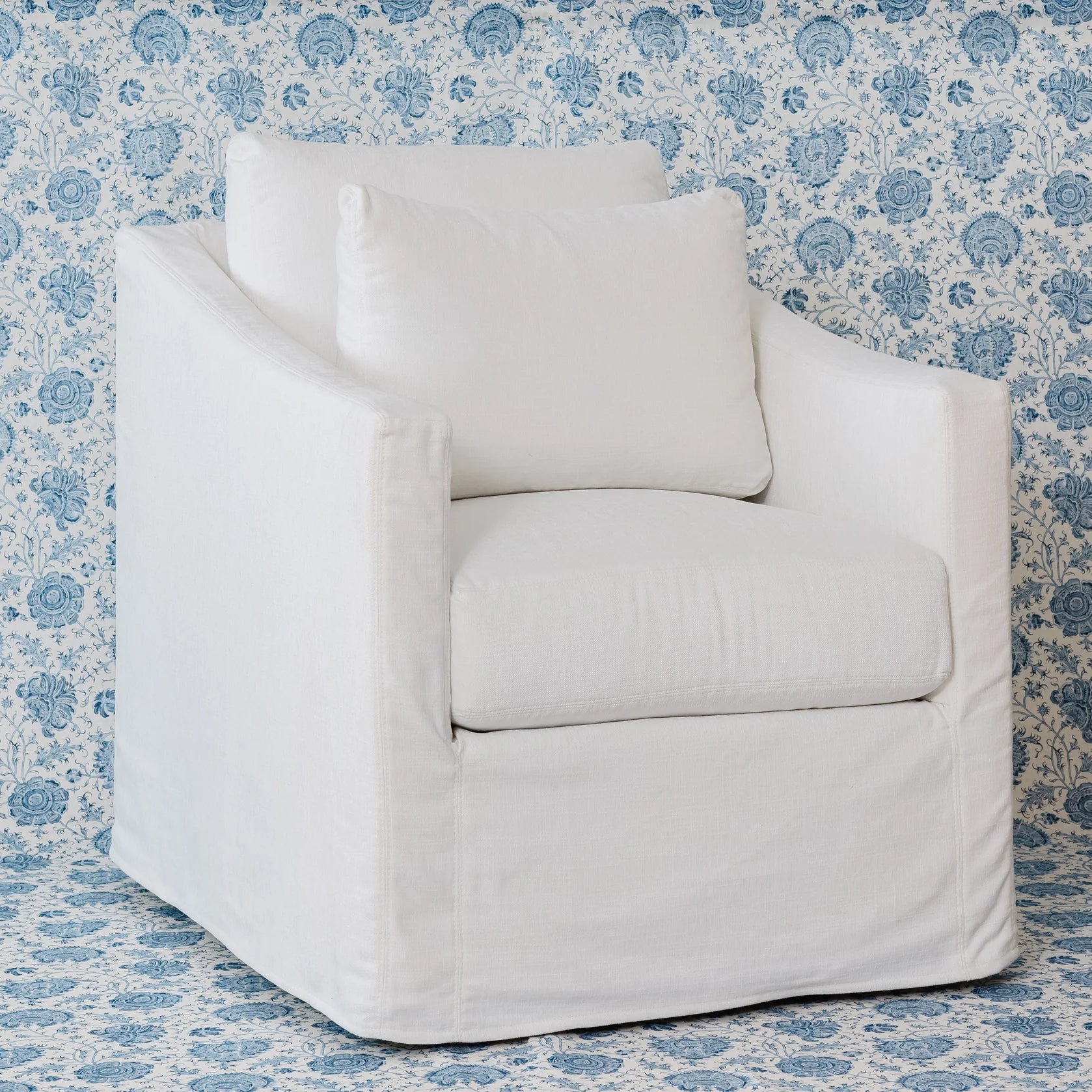 Indiennes Floral in Delft - Fabric by the Yard