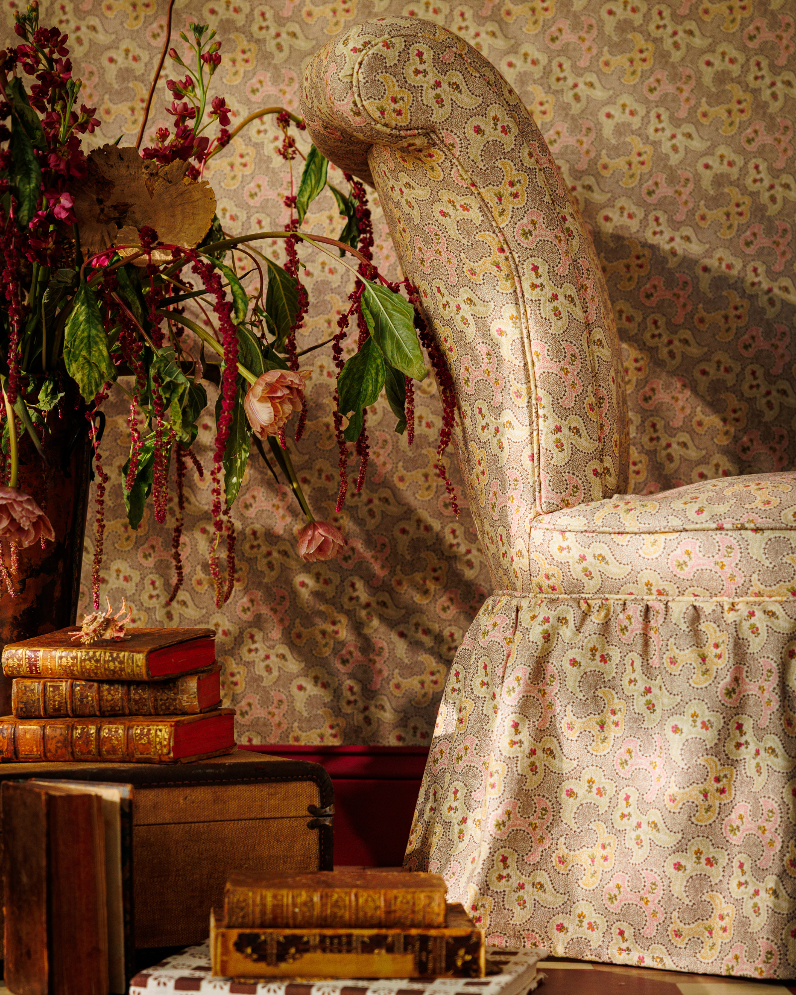 Victoria Ruffle Slipper Chair in The Keeping House Gemma Spice