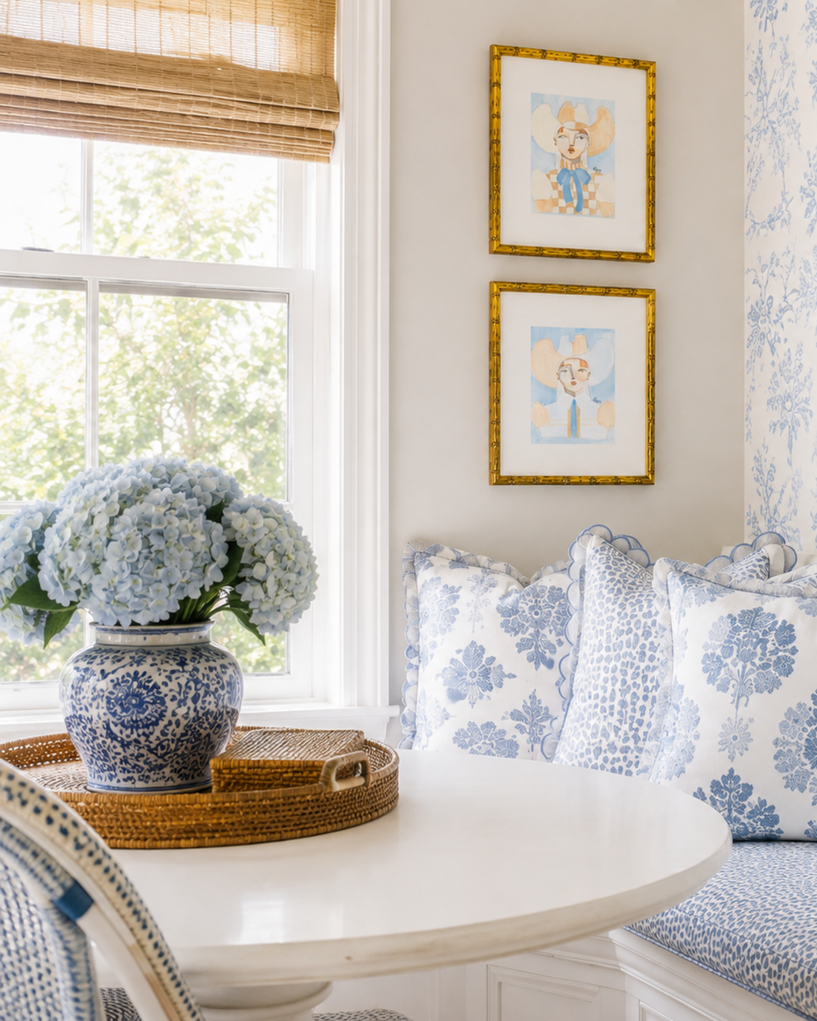 <p>"The inspiration for this collection came directly from my admiration for Society Social’s beautiful color palette. Blues and greens have always been among my favorite colors; I found myself wanting to explore them in a softer, more collected way. Pairing those fresh hues with warm, neutral tones felt like the perfect way to capture both the elegance of Society Social and the timeless spirit of the American cowgirl."<p> -Brittany