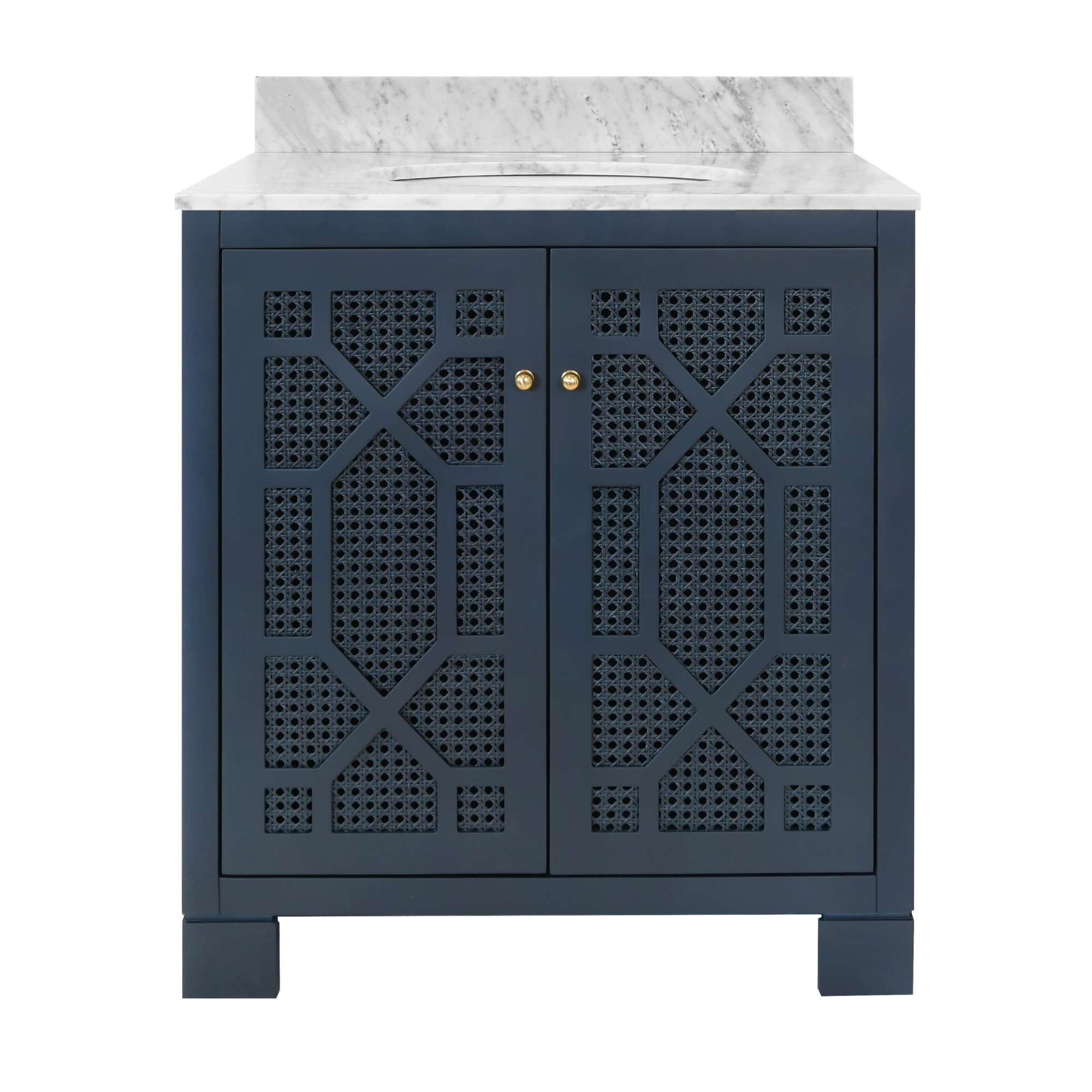 Sanibel Cane Vanity in Navy