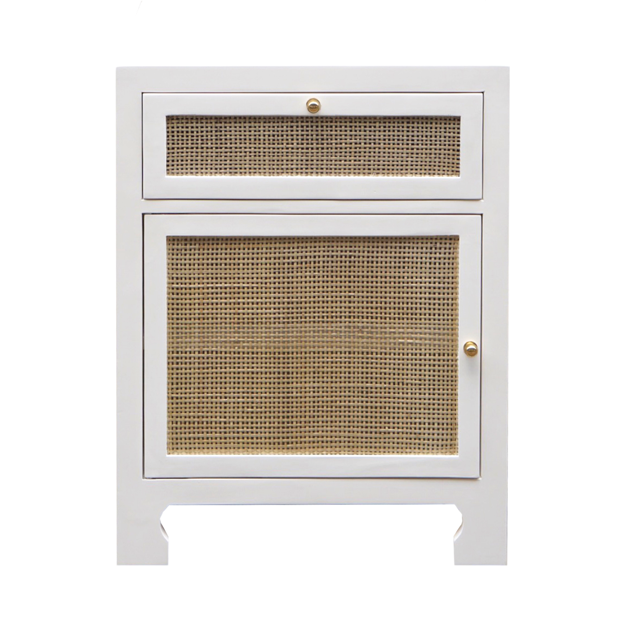 Ramsey Cane Side Table in White