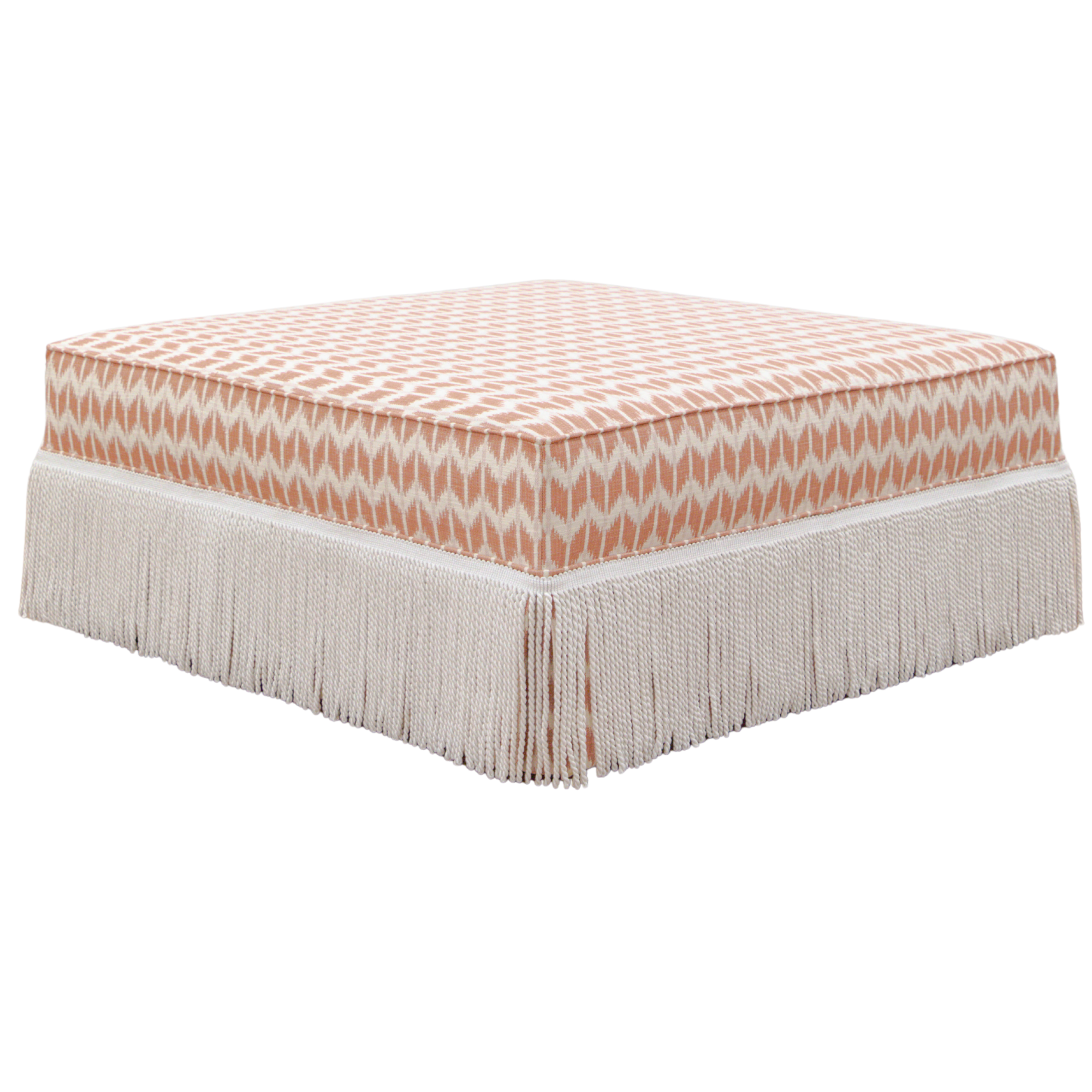 Quinn Square Ottoman - Bullion Fringe