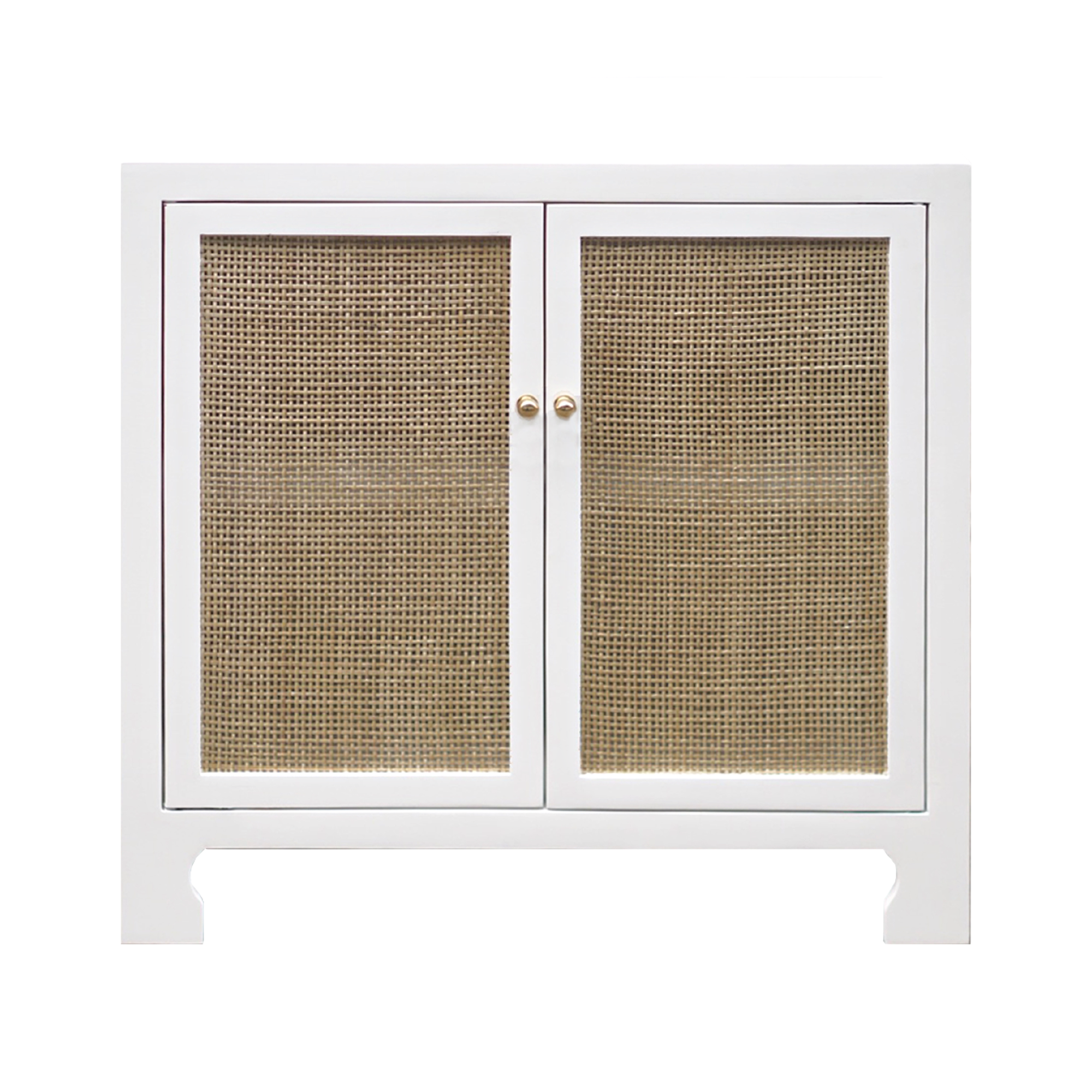 Ramsey Cane Cabinet in White