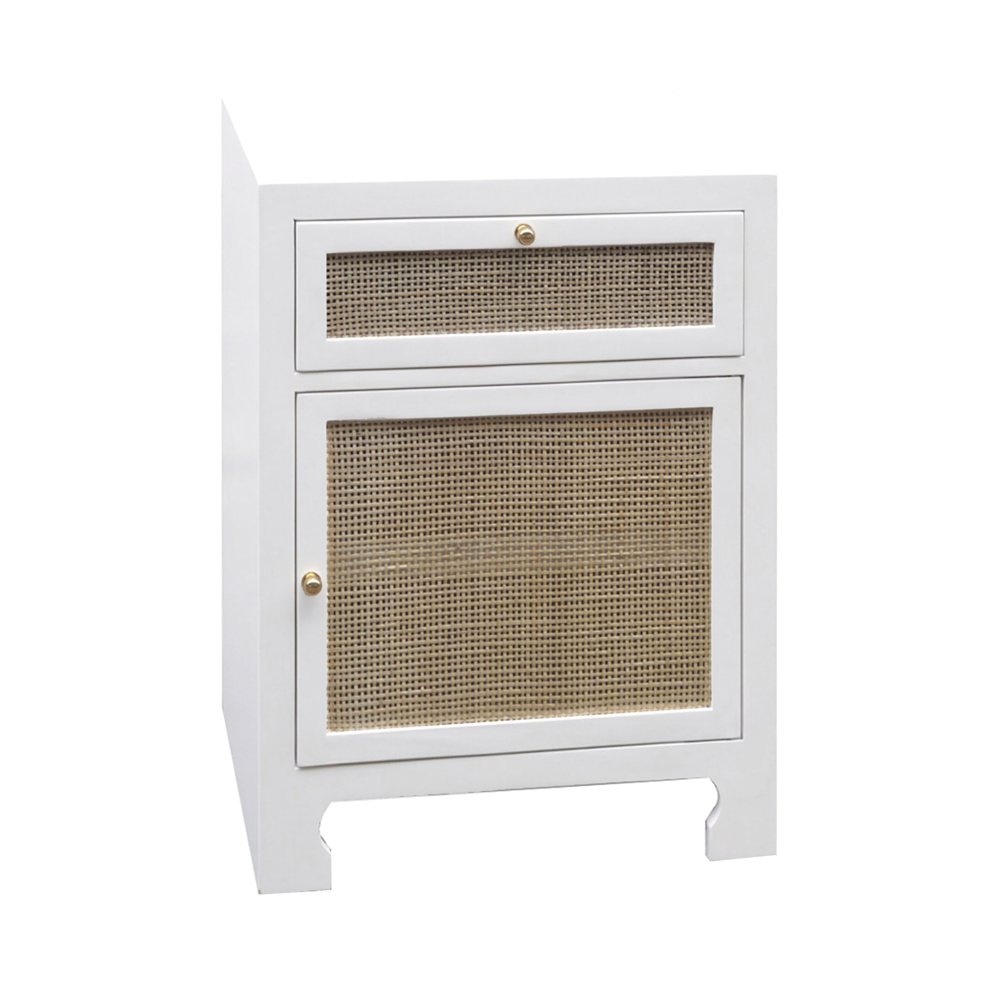 Ramsey Cane Side Table in White