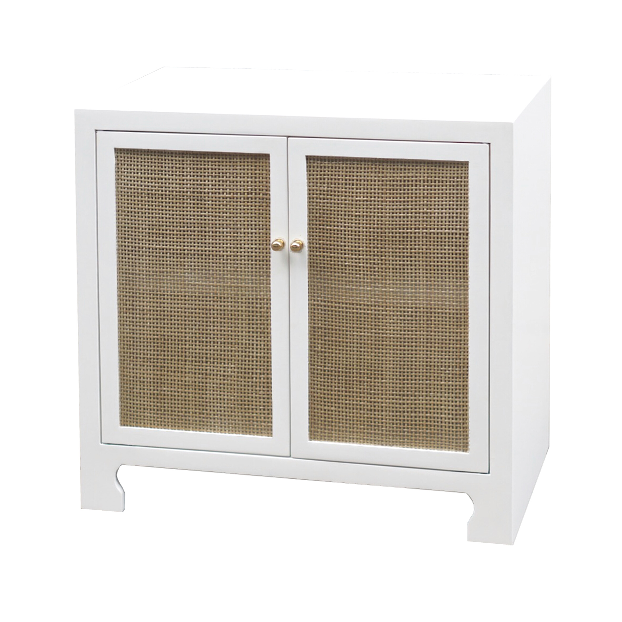Ramsey Cane Cabinet in White