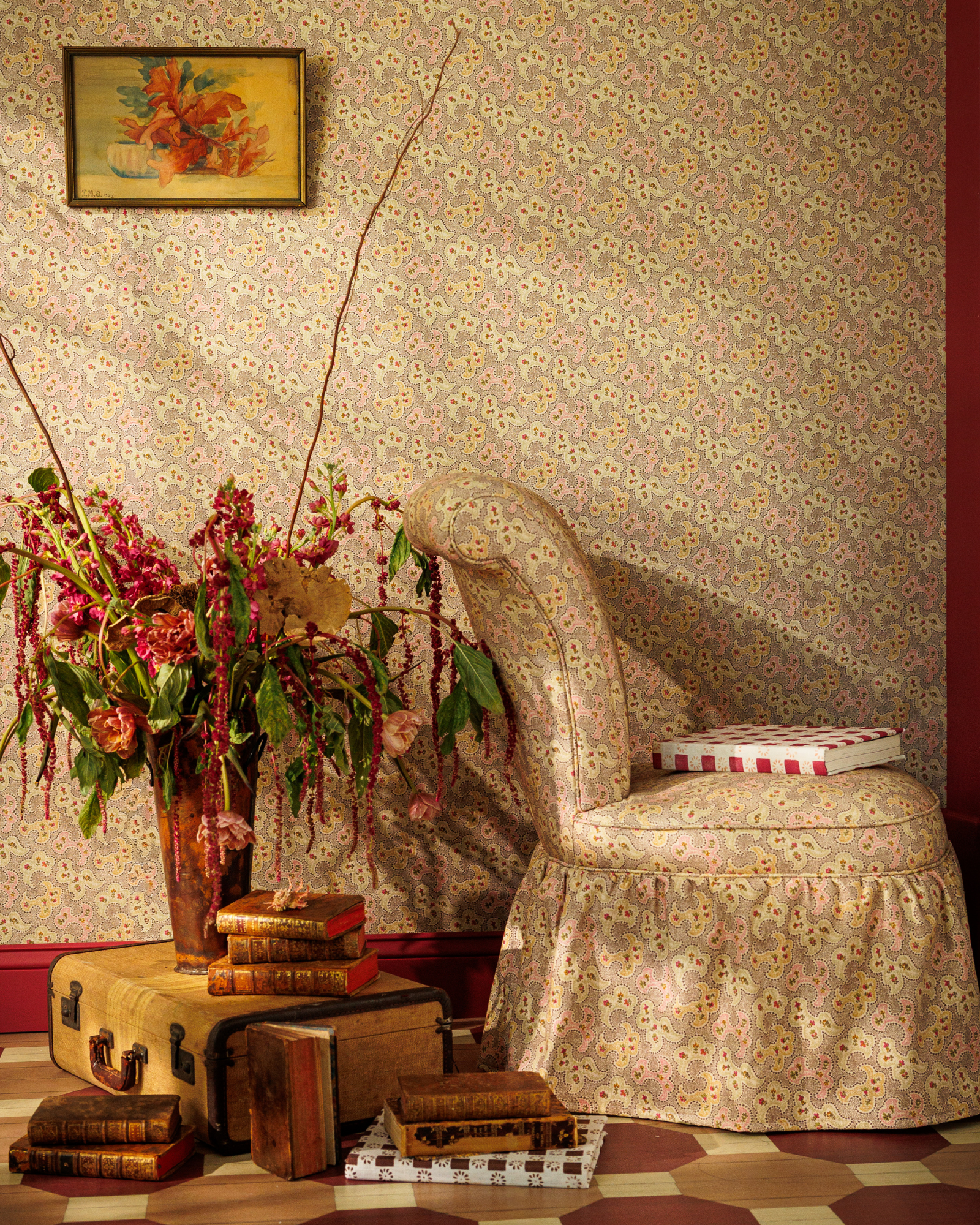 Victoria Ruffle Slipper Chair in The Keeping House Gemma Spice