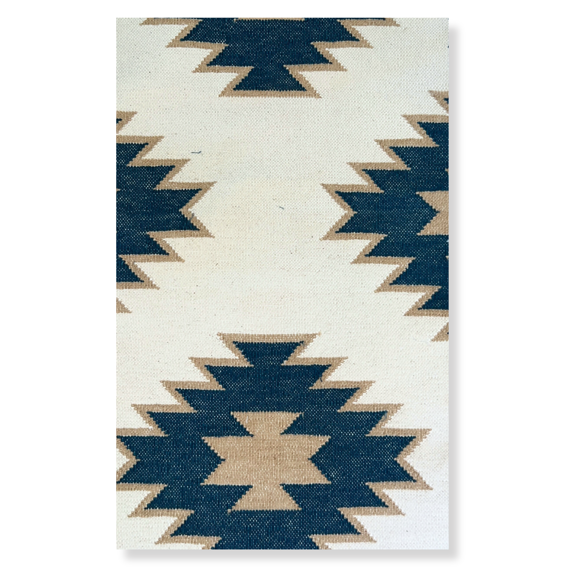 Diamond Jali Dhurrie Rug Sample Navy