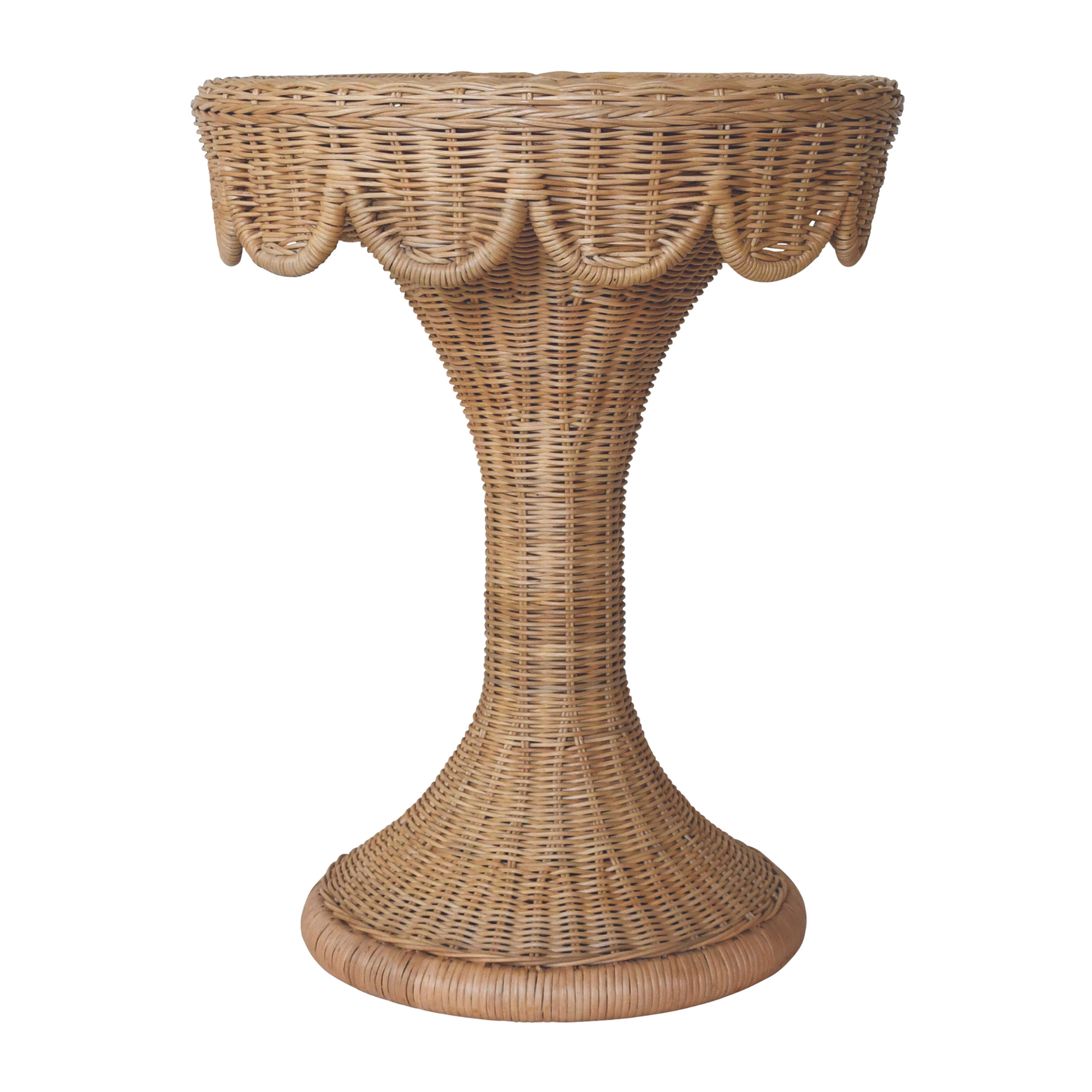 Selwyn Scalloped Wicker Side Table