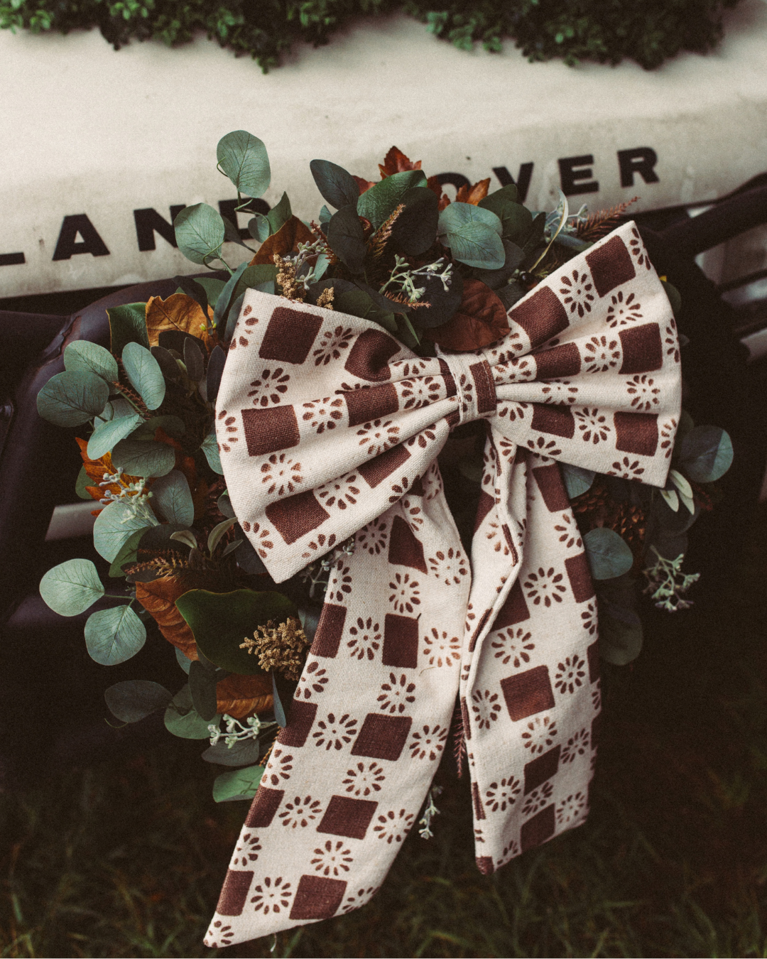 Oversized Fabric Bow - The Keeping House Exclusive Check Chocolate