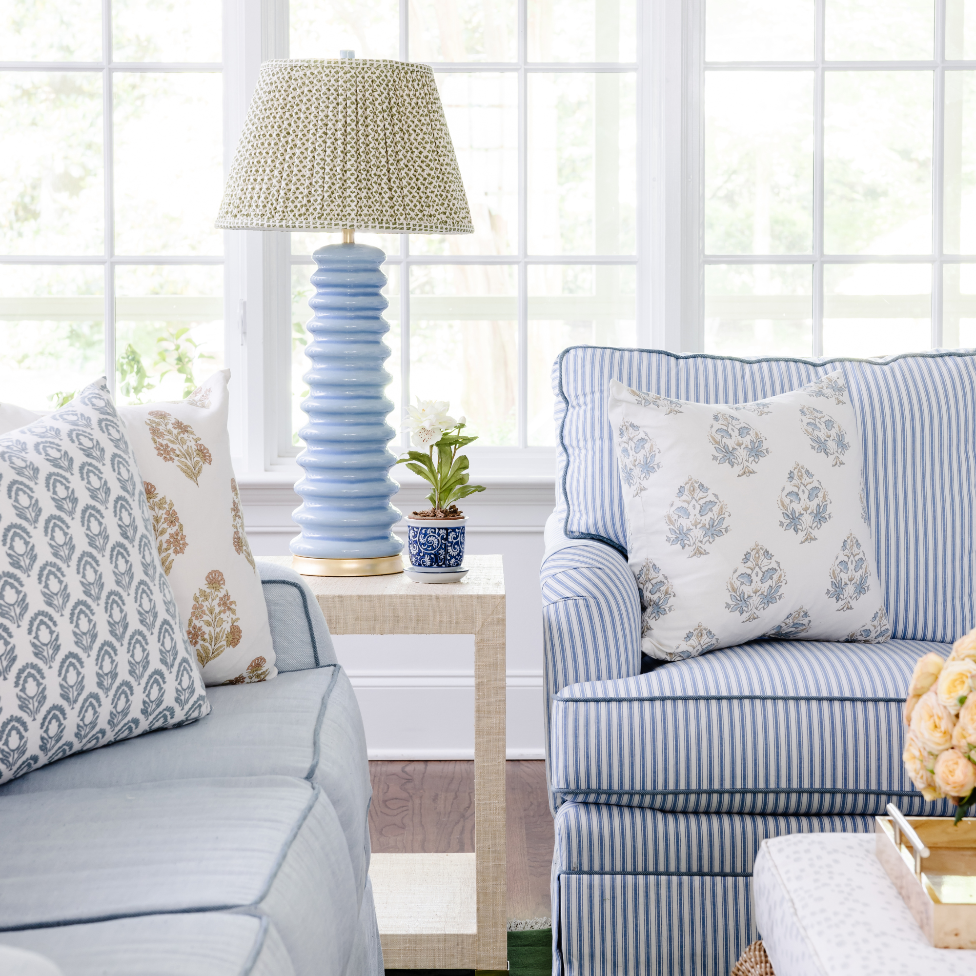 Rajah Blue Pillow Cover