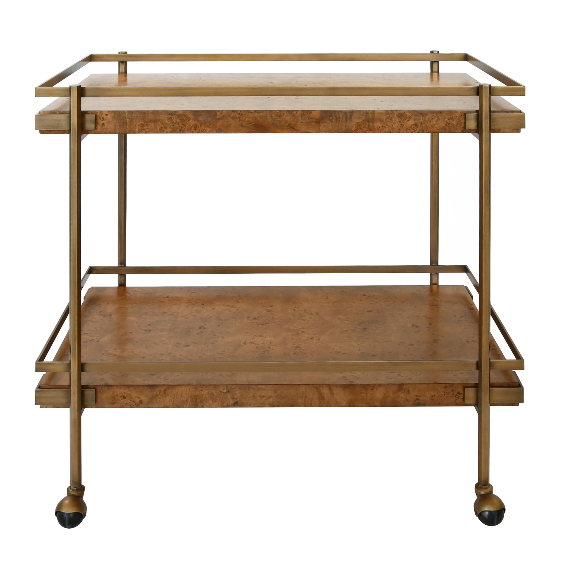 Goldie Dark Burlwood Bar Cart