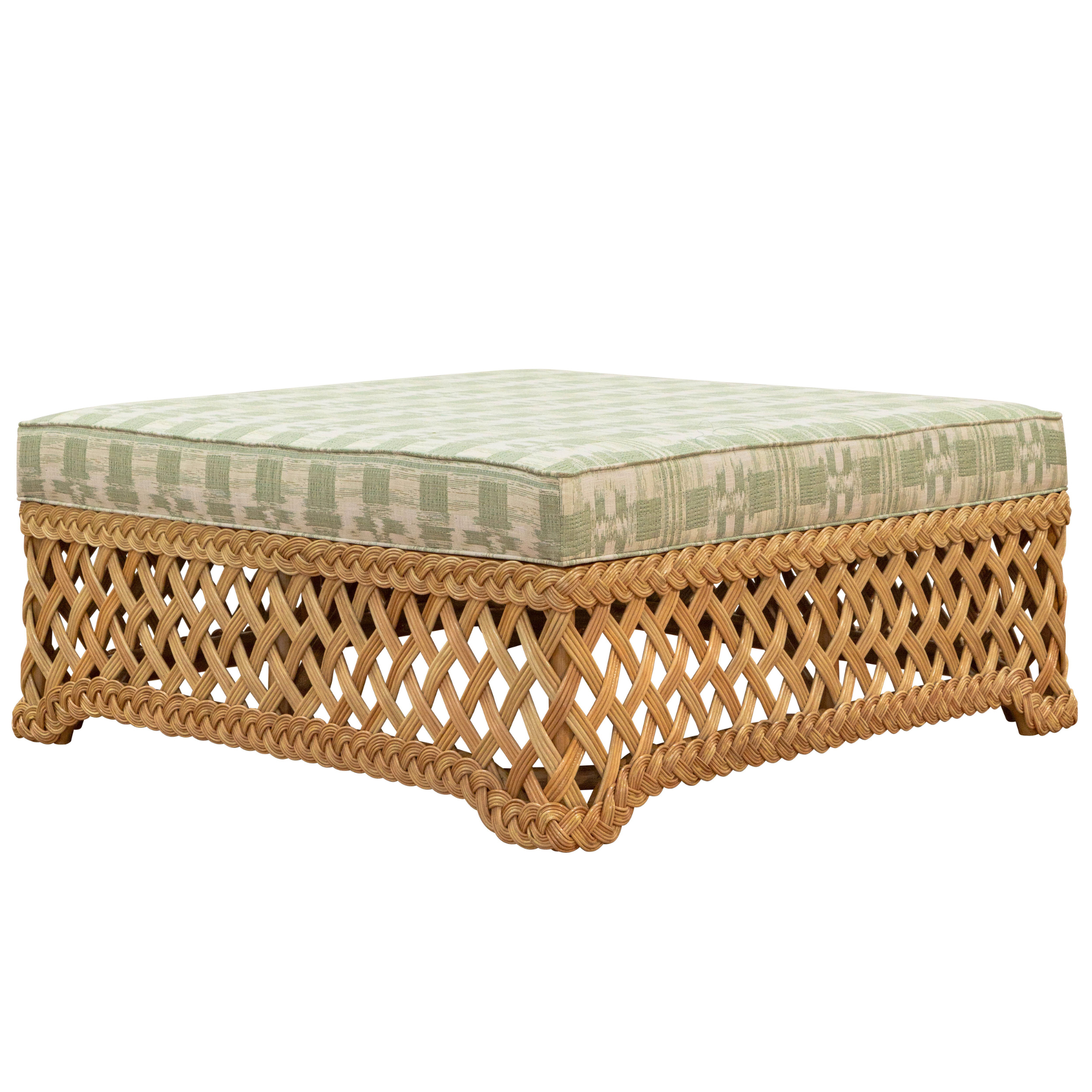 Provence Trellis Weave Ottoman