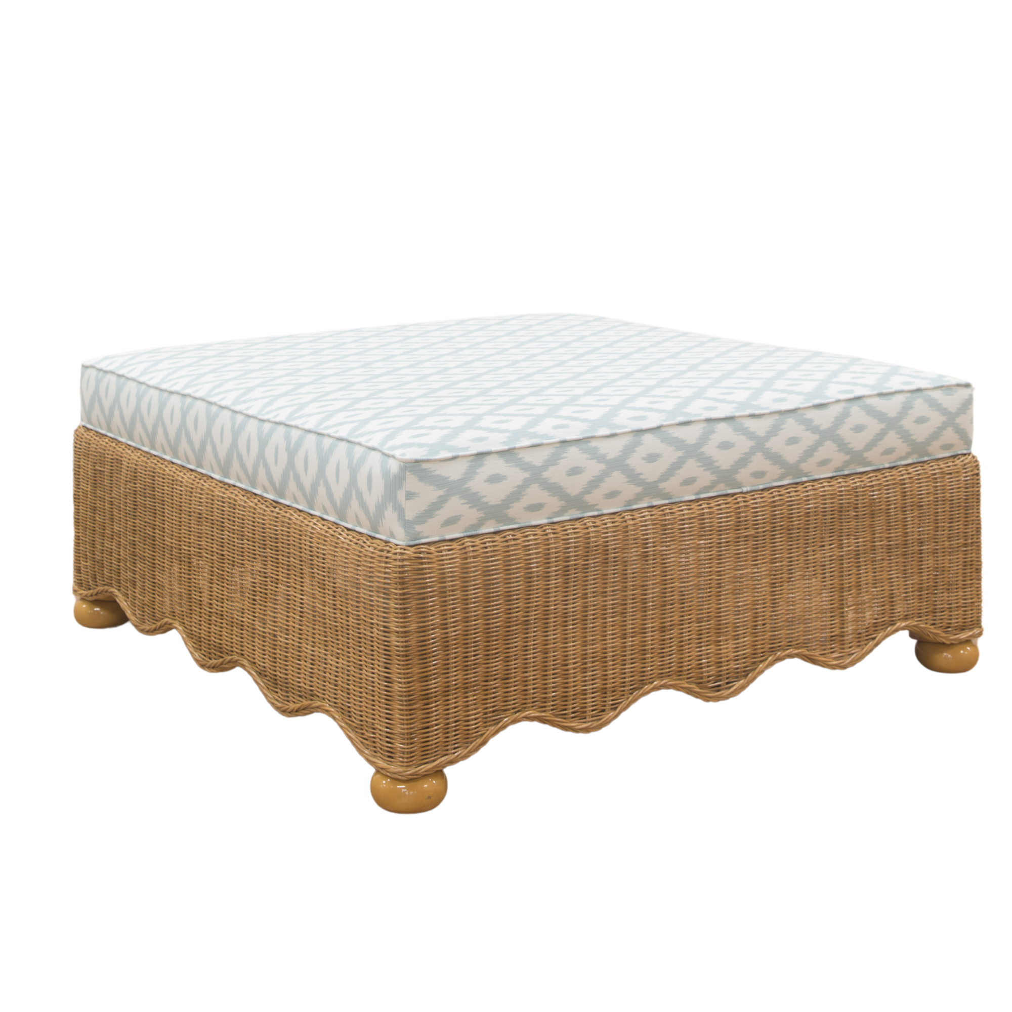 Wavy Wicker Ottoman - Square