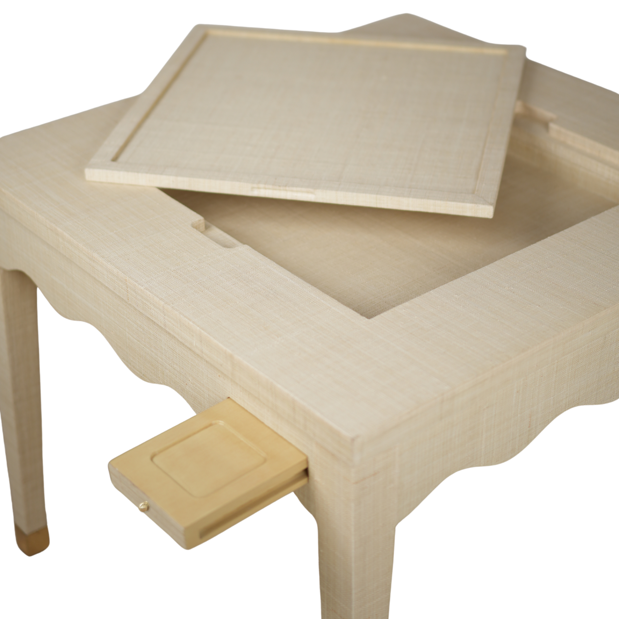 Wavy Grasscloth Game Table