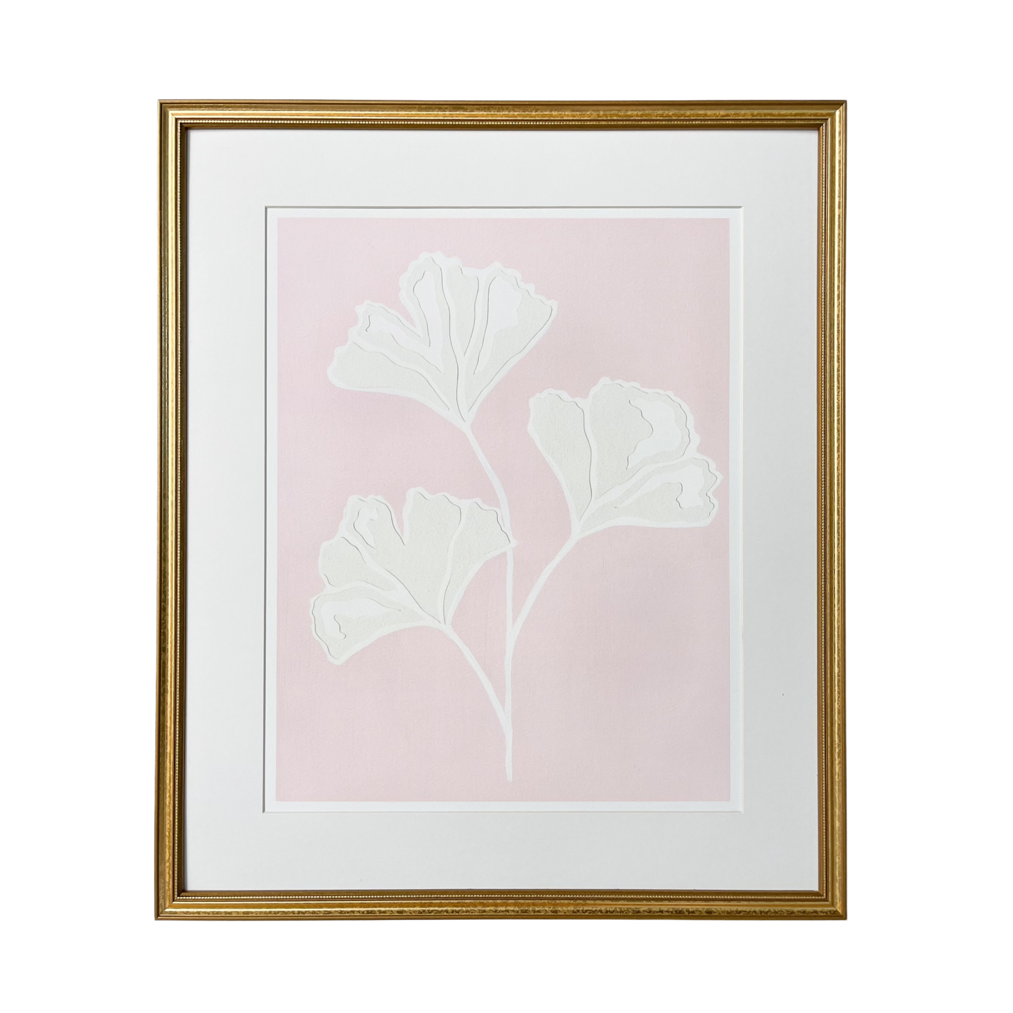 Pink Gingko Branch Print by Kendal Blanchard Art