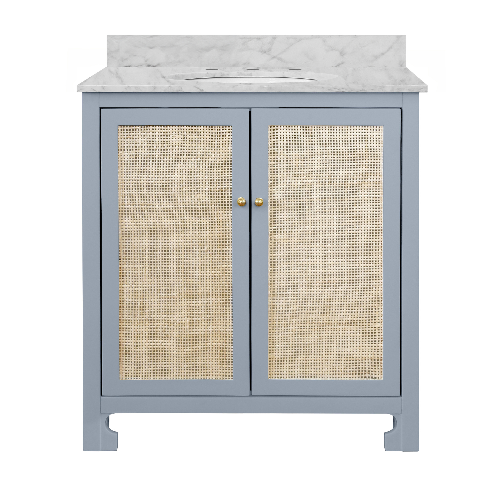 Ramsey Cane Vanity in Light Blue