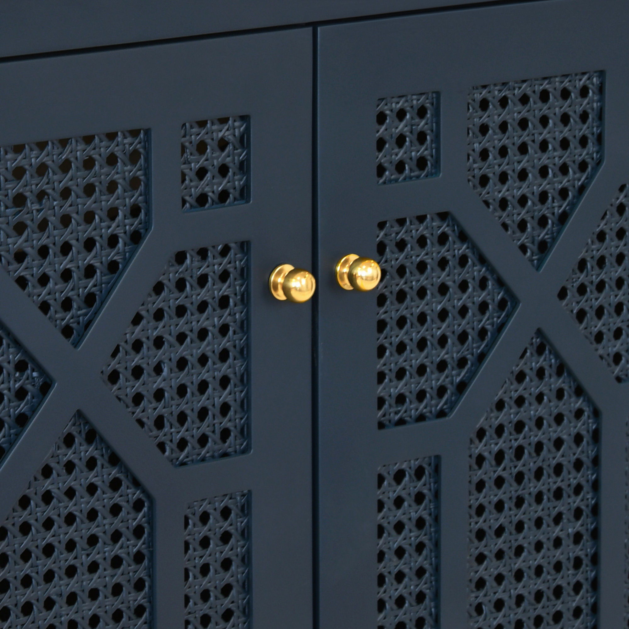 Sanibel Cane Vanity in Navy