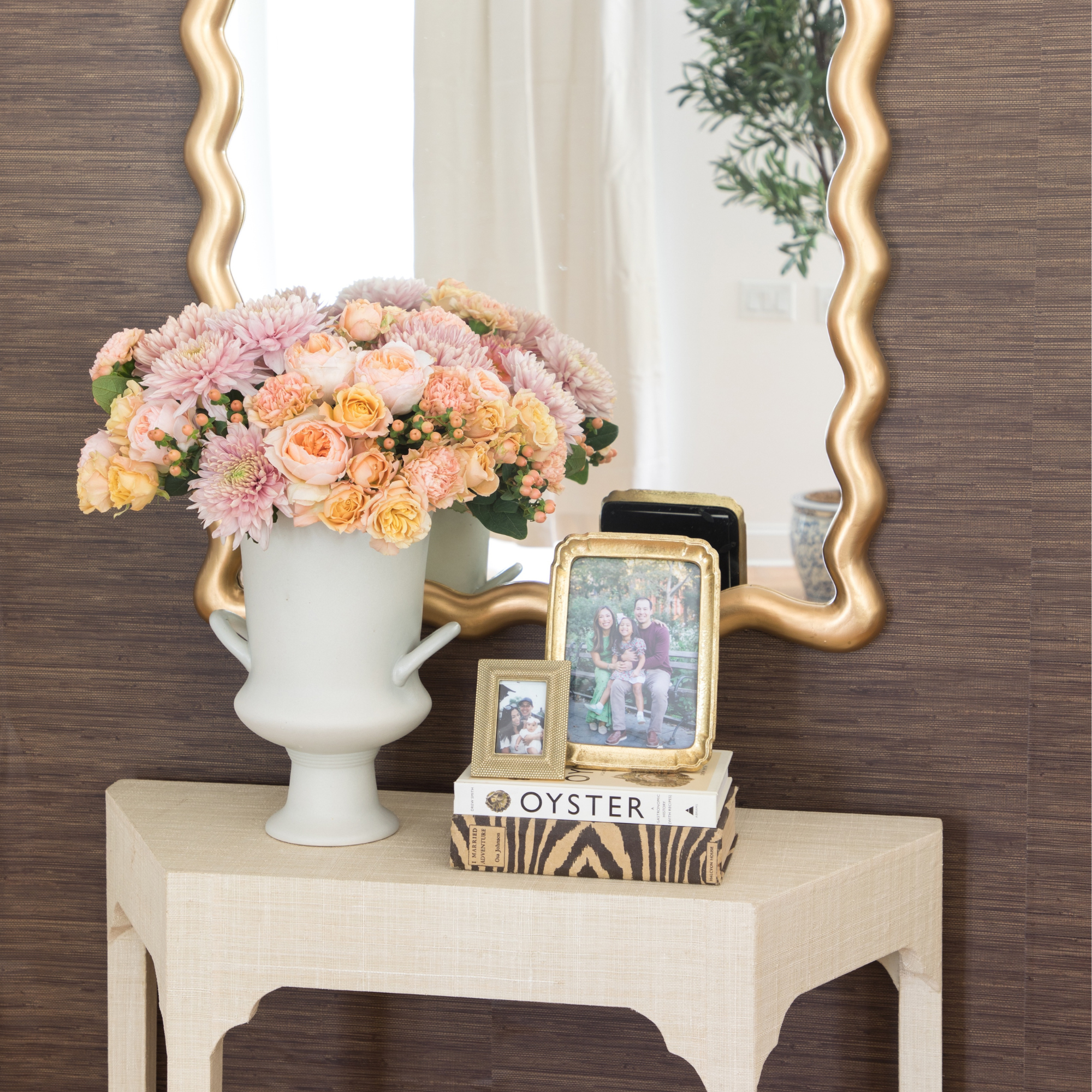 Chocolate Faux Grasscloth Peel and Stick Wallpaper