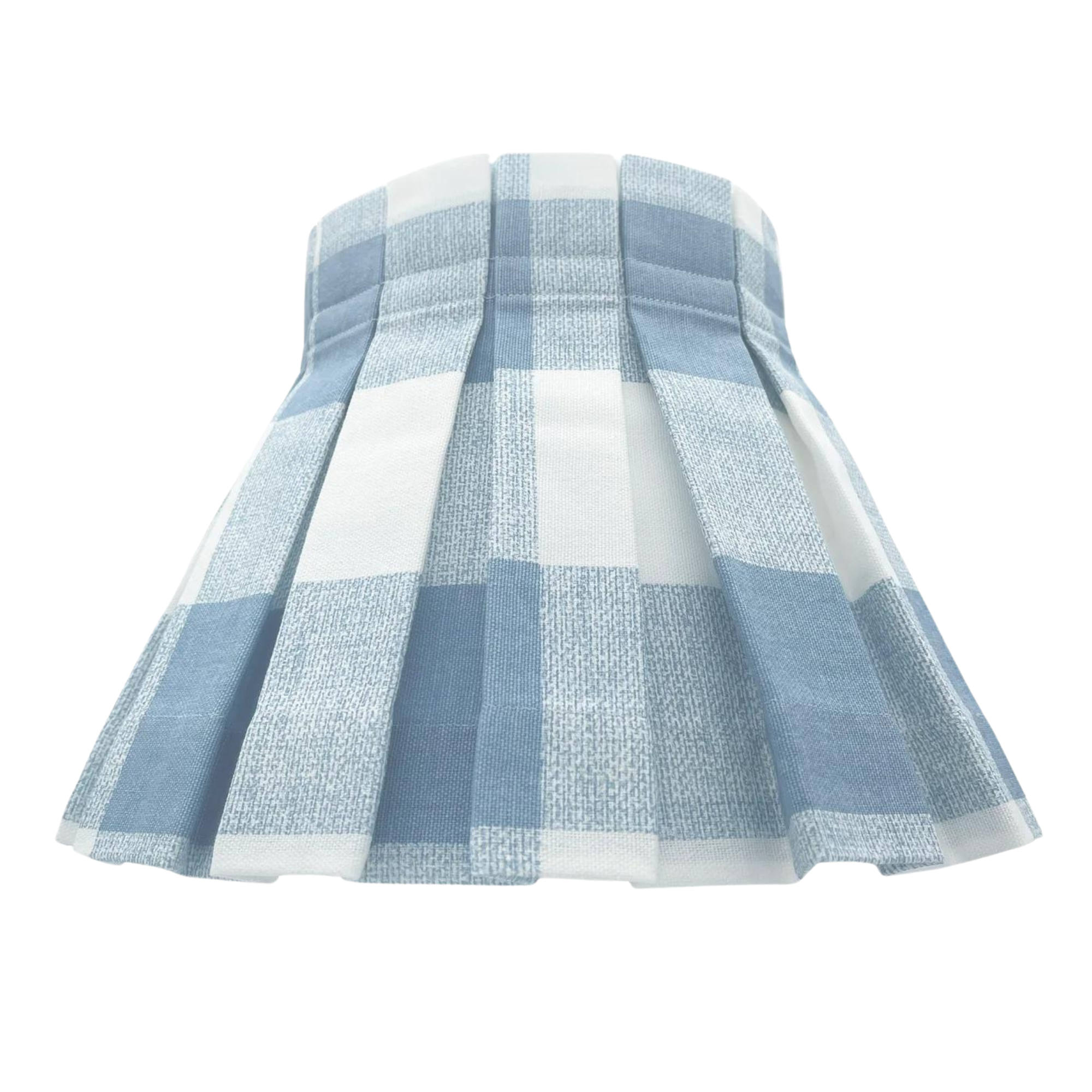 Plaid Classic Box Pleat Lampshade in Blue