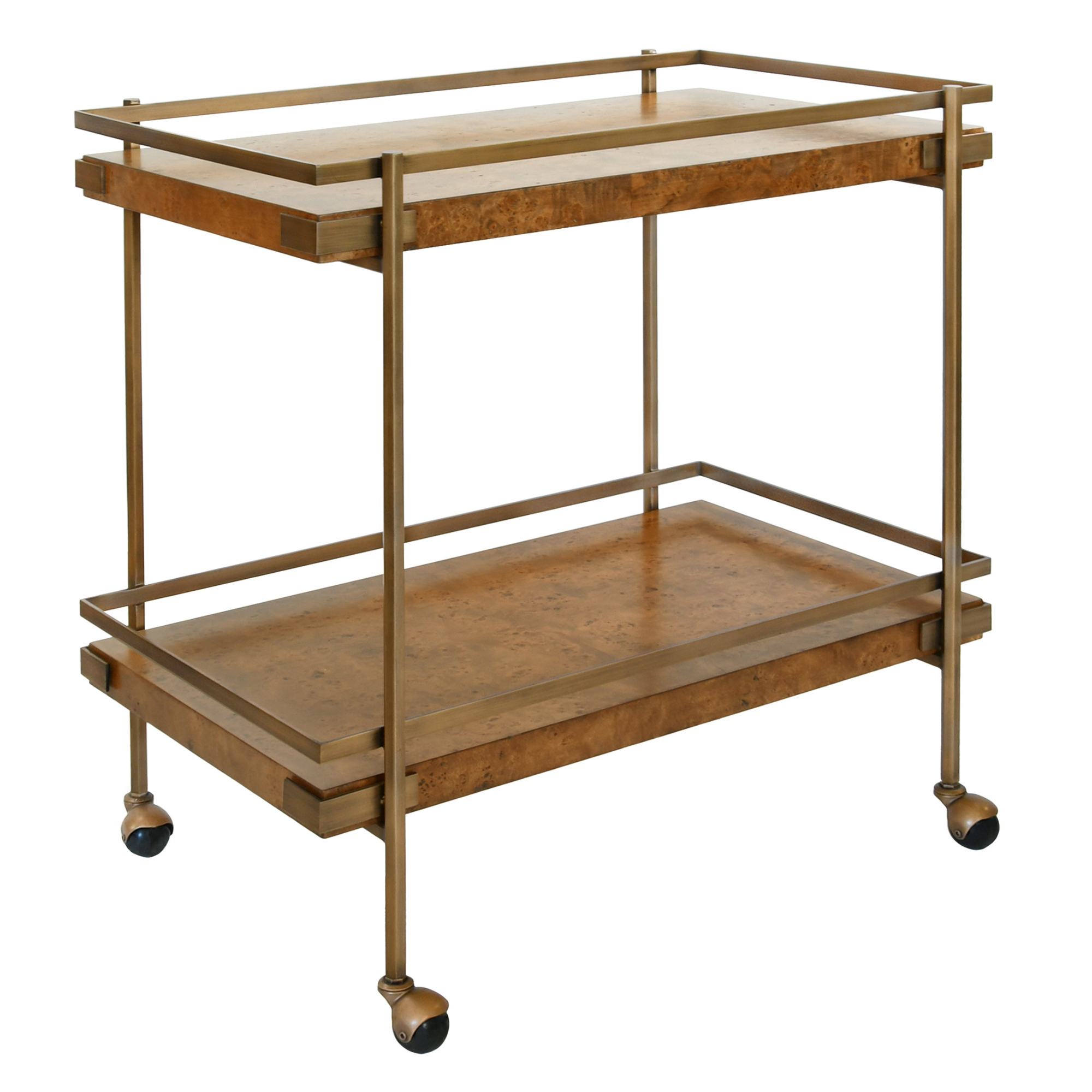Goldie Dark Burlwood Bar Cart