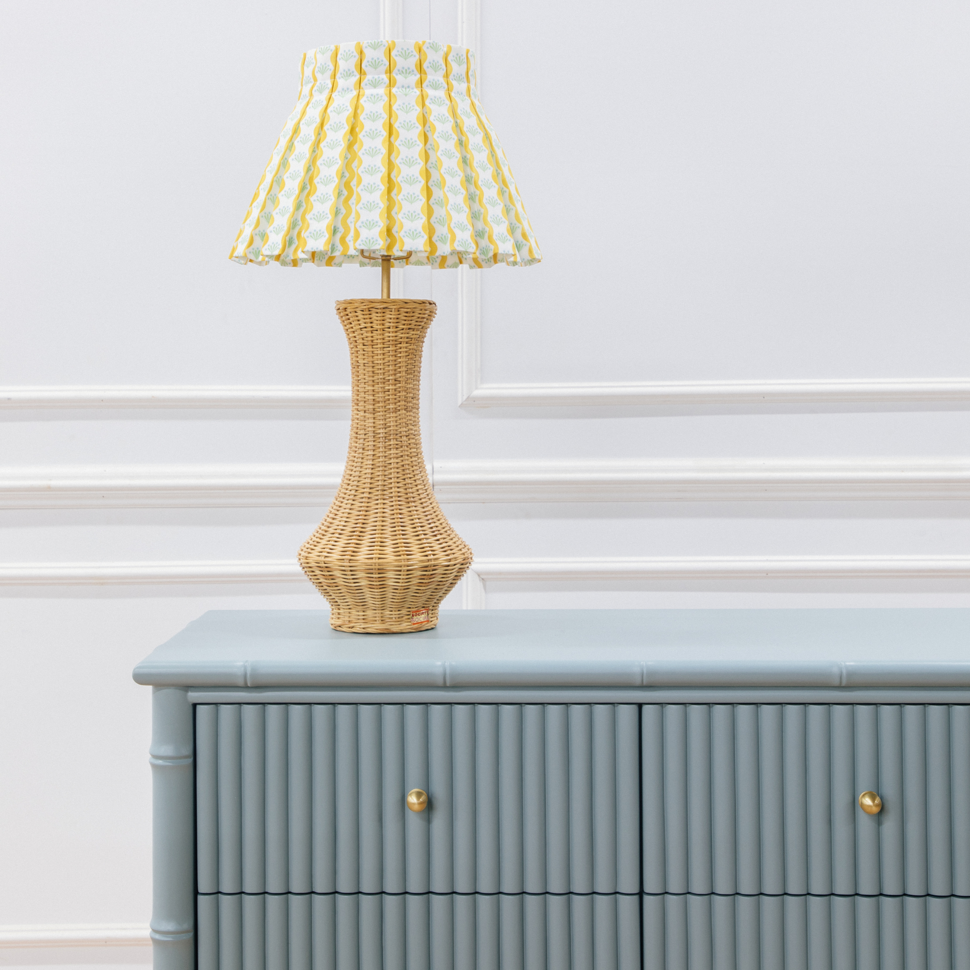 Baby Riviera Classic Box Pleat Lampshade in Yellow