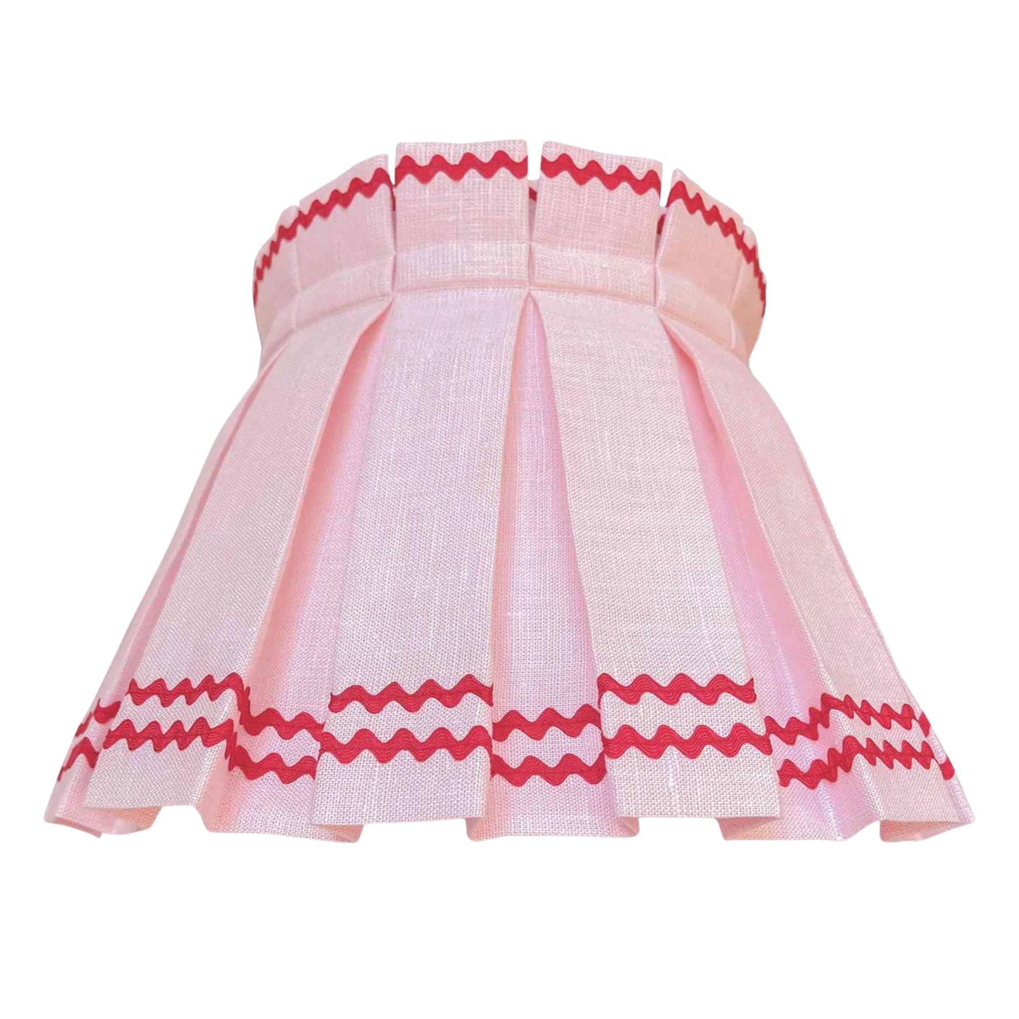 Squiggle Classic Box Pleat Lampshade in Red & Pink