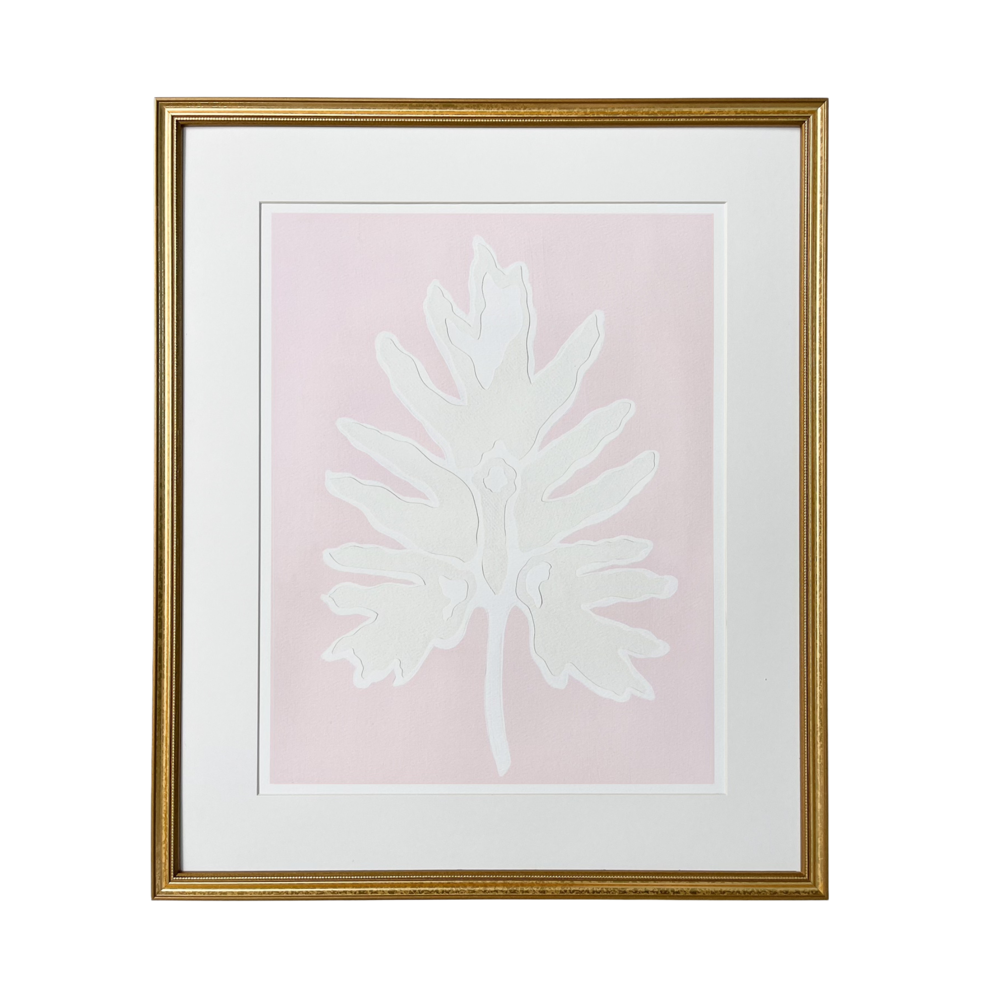 Pink Split Leaf Print by Kendal Blanchard Art
