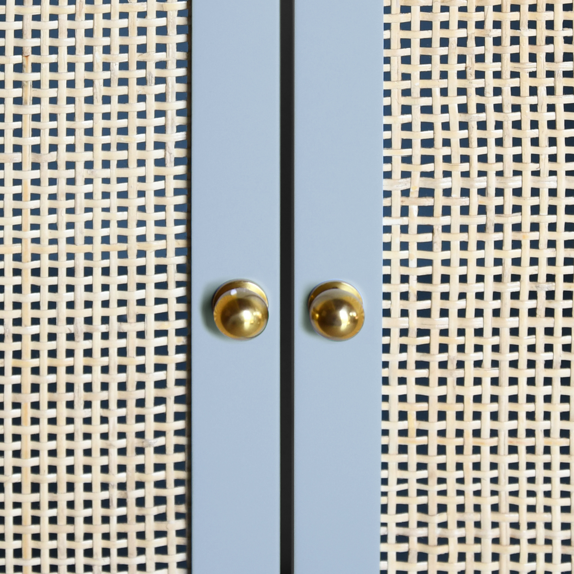 Ramsey Cane Vanity in Light Blue