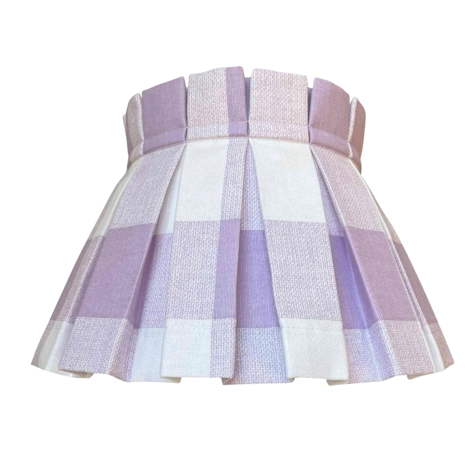 Plaid Classic Box Pleat Lampshade in Purple