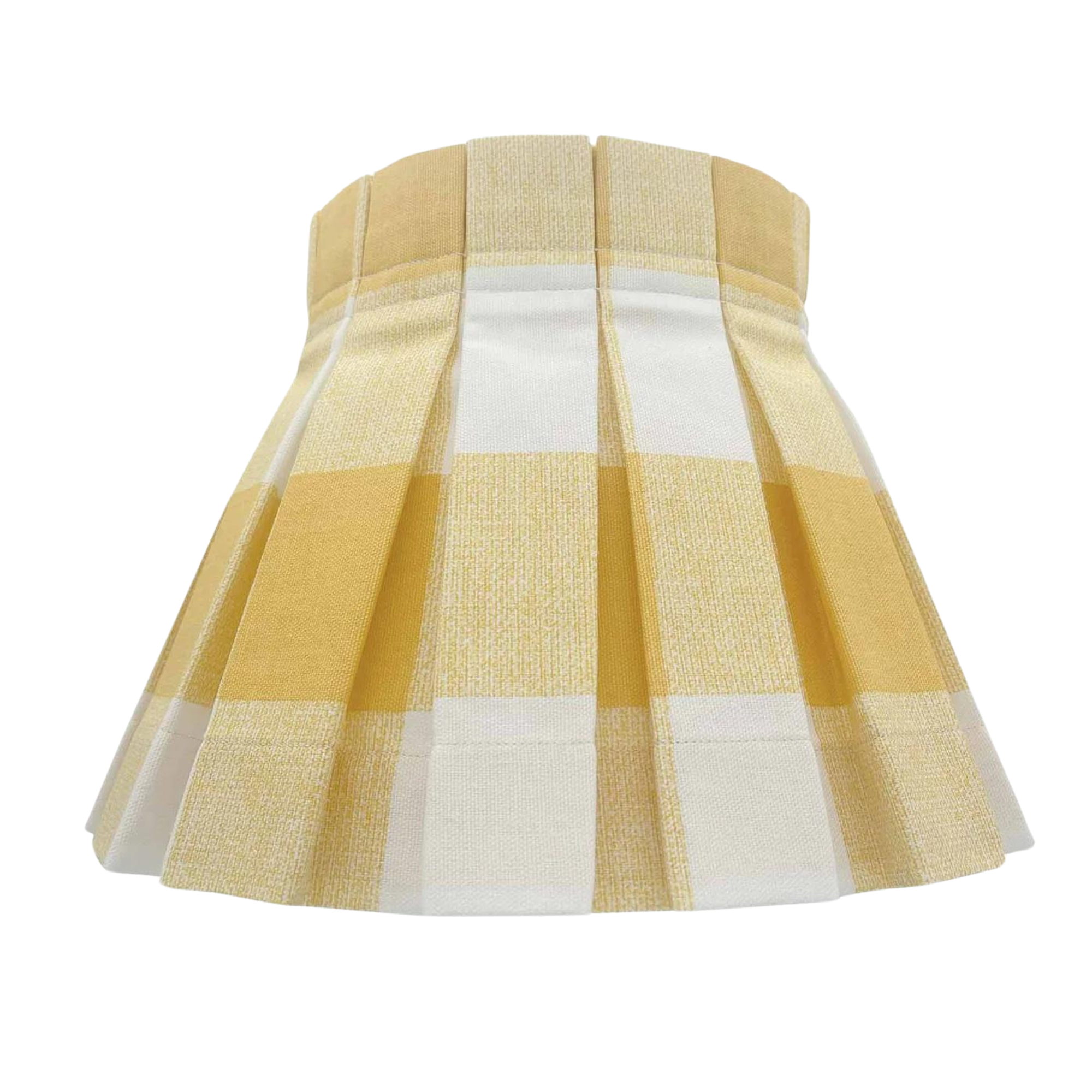 Plaid Classic Box Pleat Lampshade in Yellow