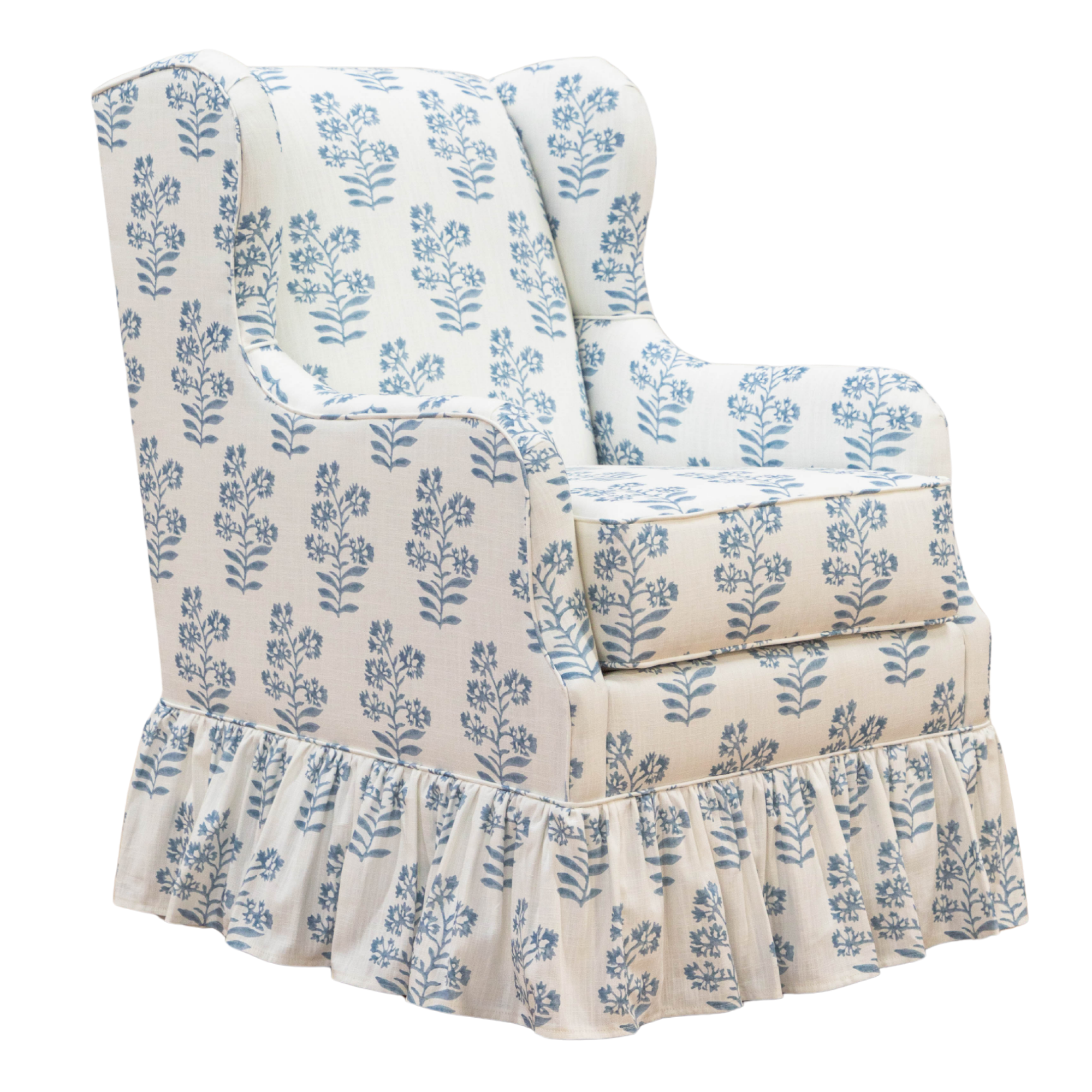 Austen Ruffle Swivel Rocker Glider