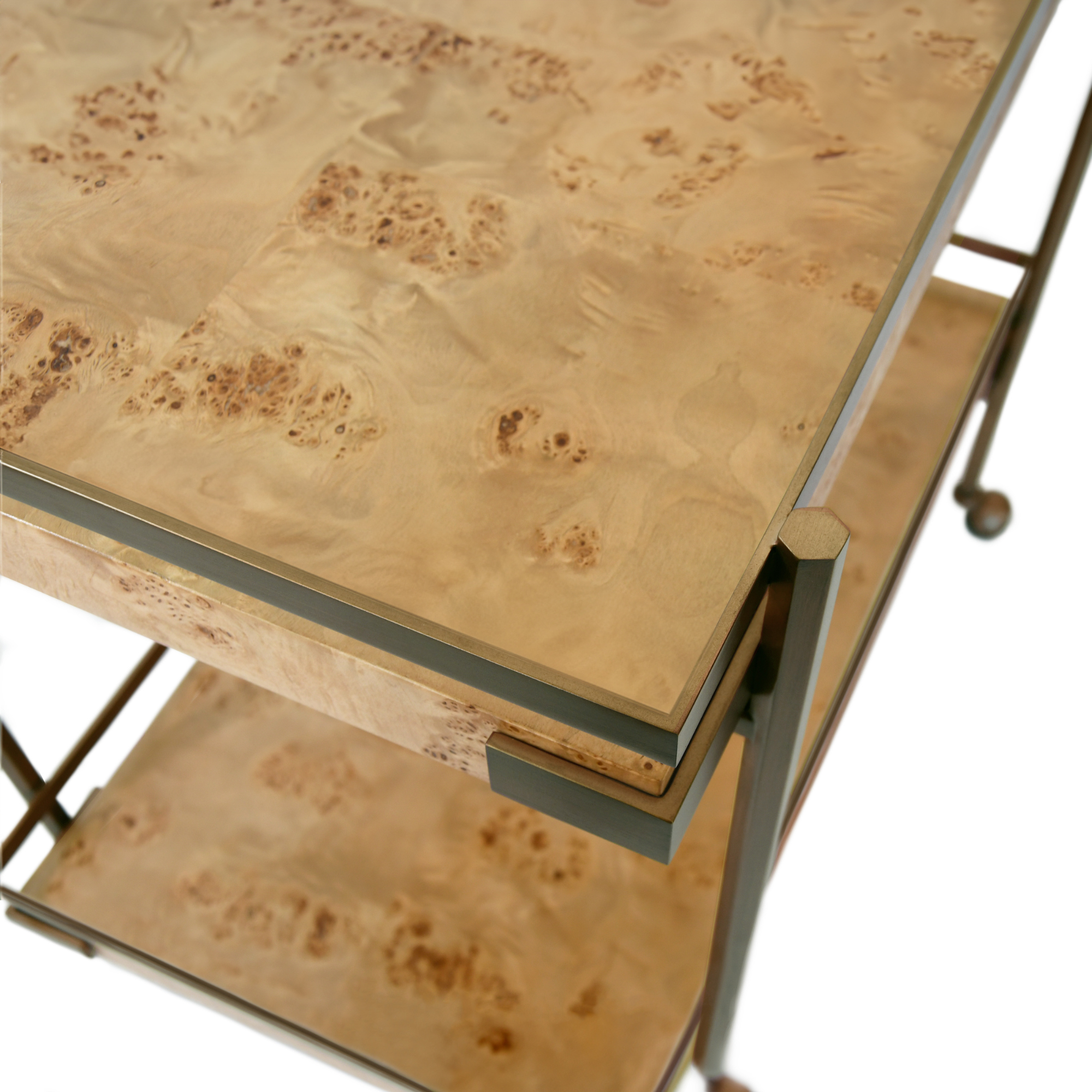 Goldie Burlwood Bar Cart