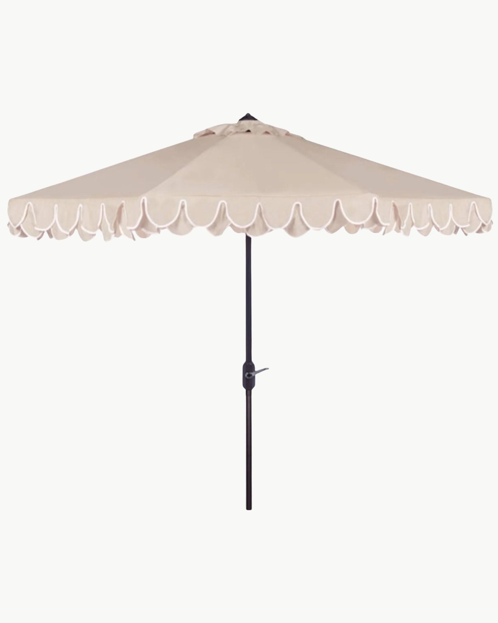 Amalfi Double Scalloped Umbrella in Beige & White
