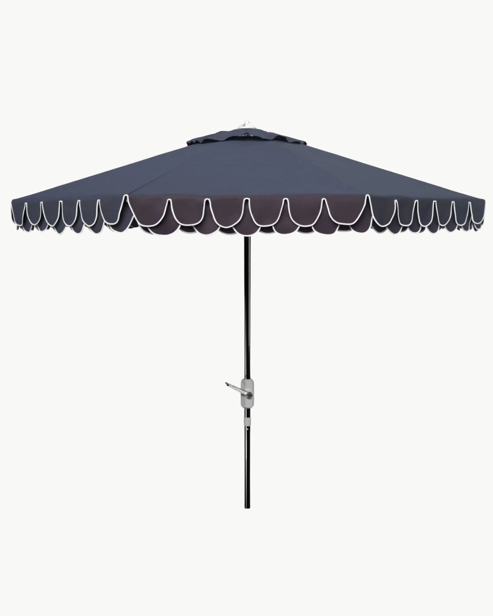 Amalfi Double Scalloped Umbrella in Navy & White