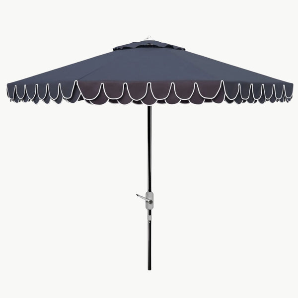 Amalfi Double Scalloped Umbrella in Navy & White