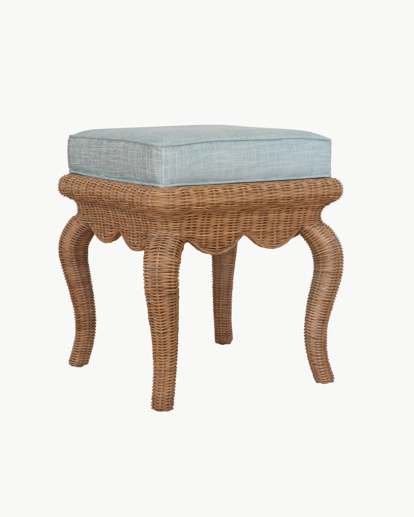 Amelia Scalloped Wicker Stool