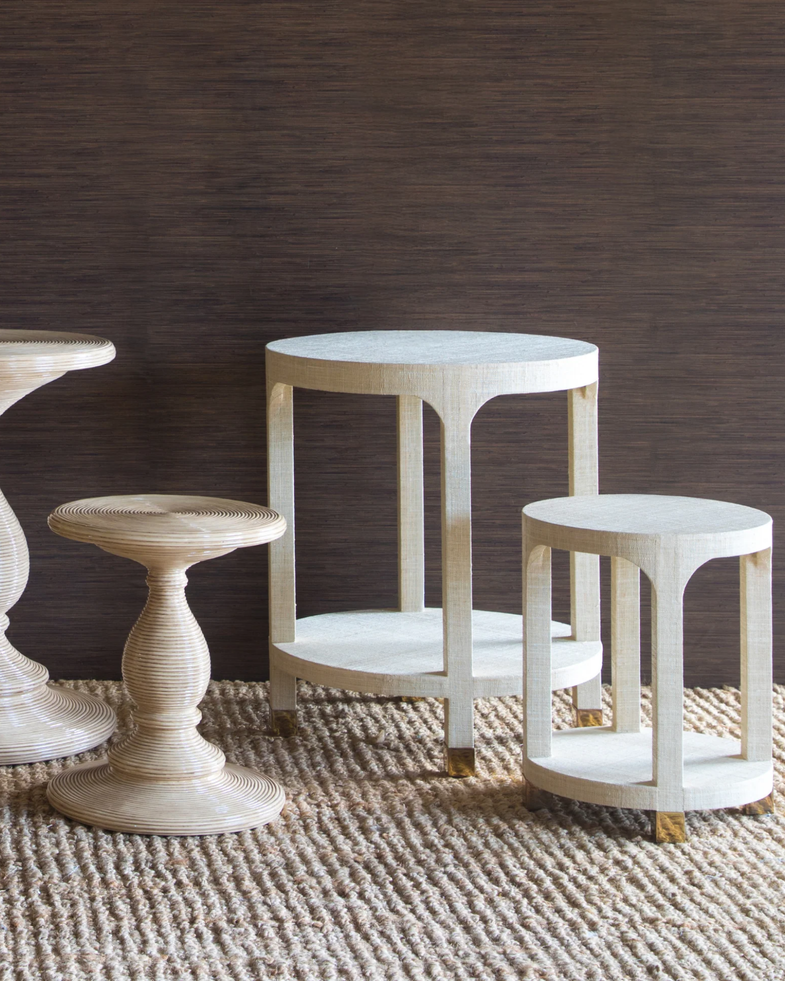 Arles Grasscloth Accent Table - Small