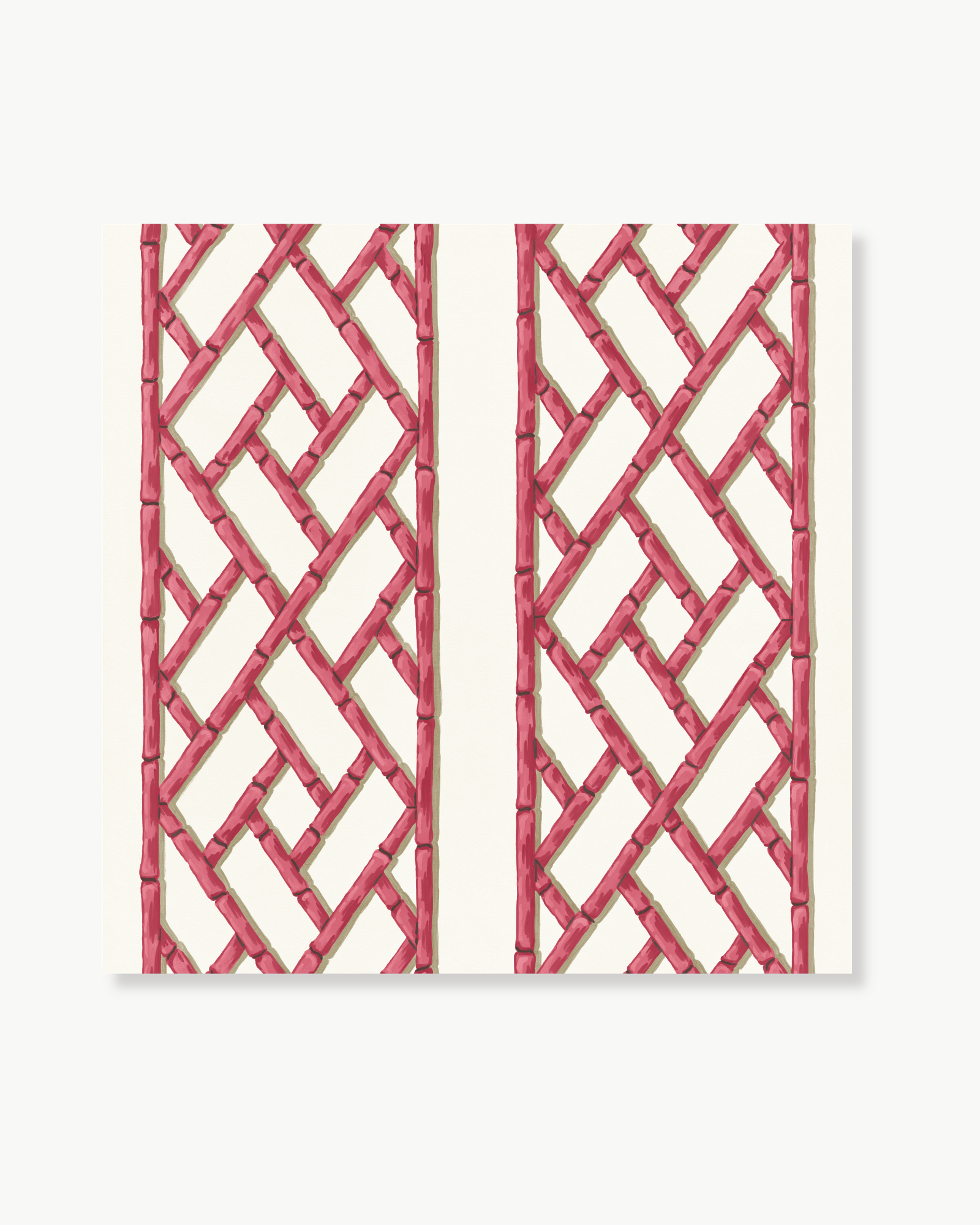Bamboo Trellis Rouge Peel and Stick Wallpaper