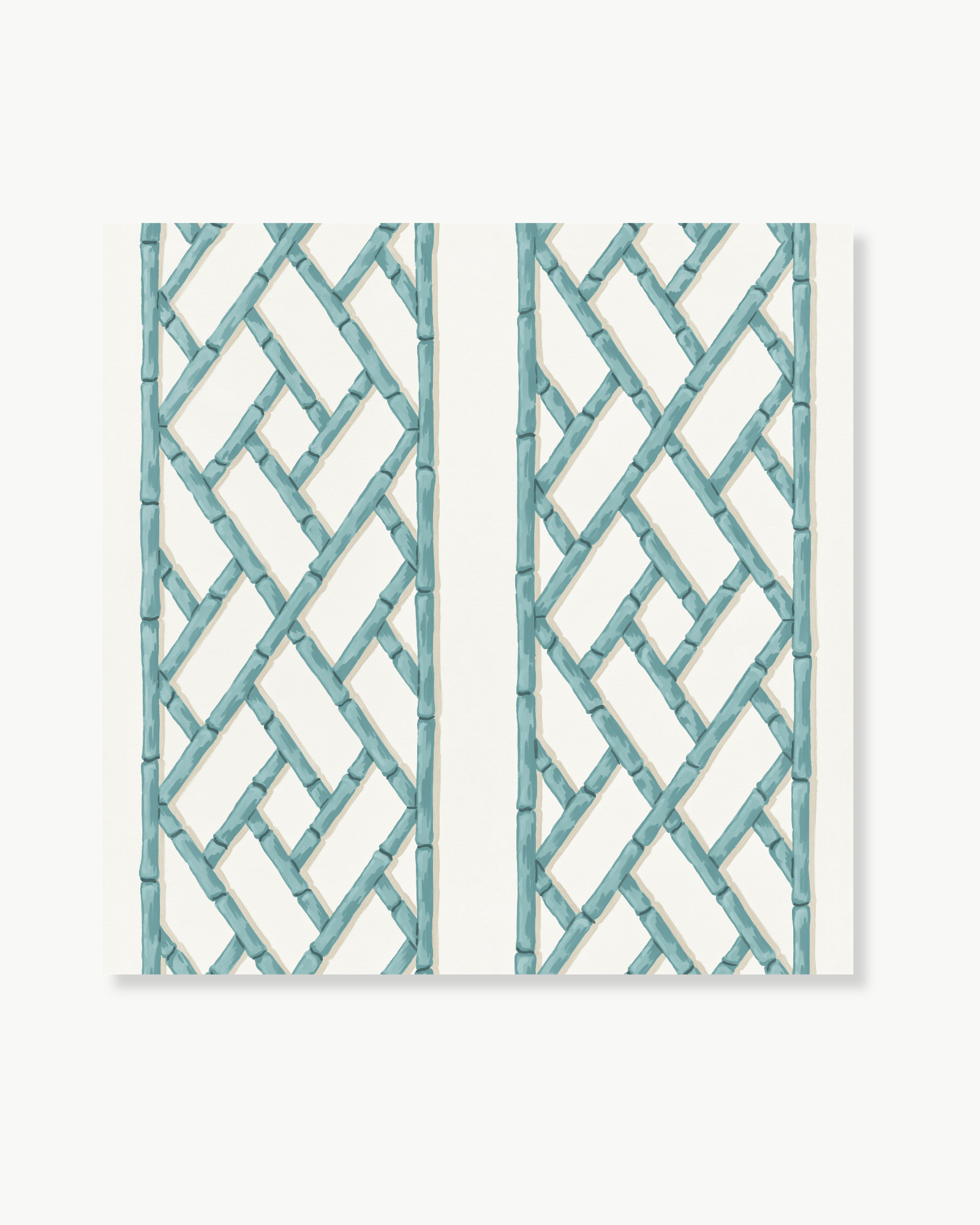 Bamboo Trellis Turquoise Peel and Stick Wallpaper