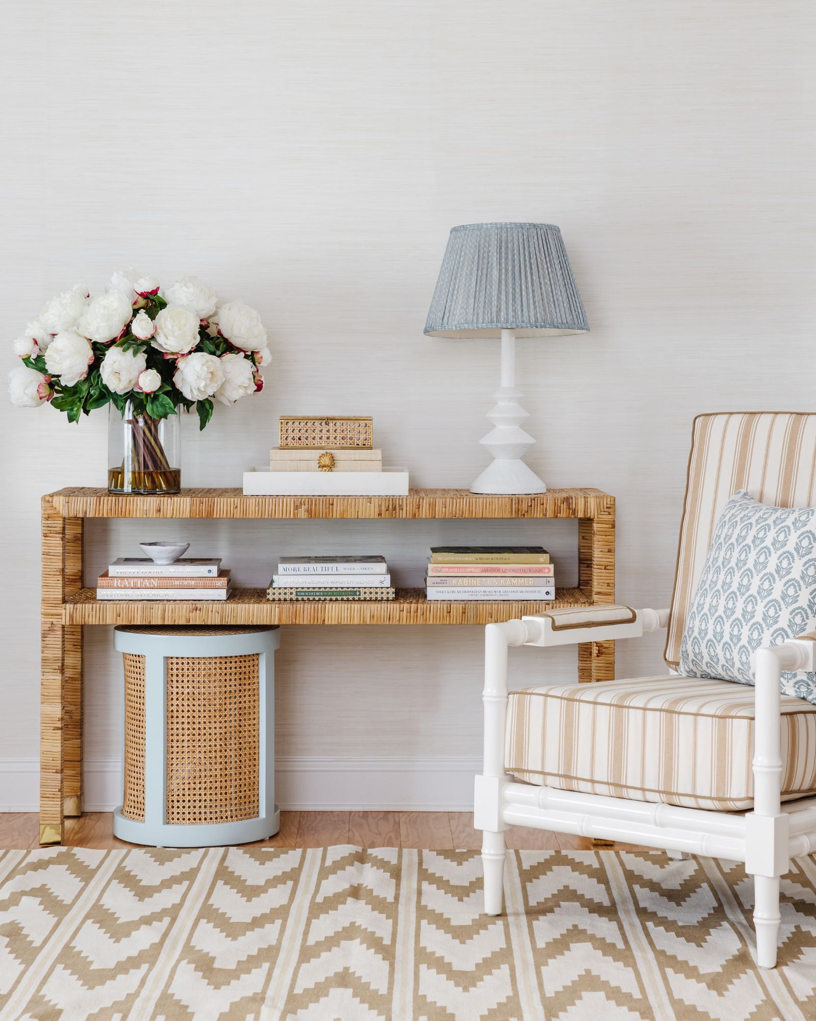 Blue Figured Lampshade