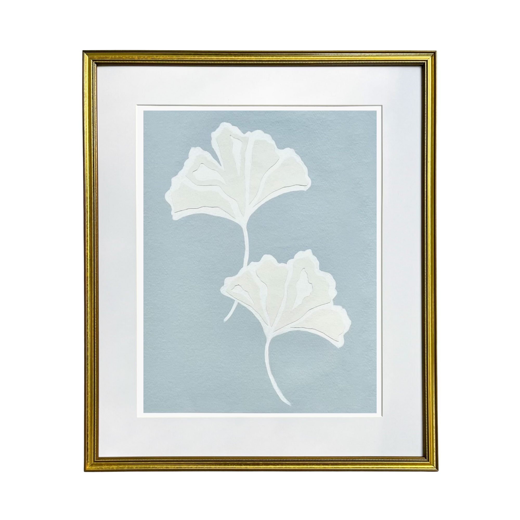 Blue Ginkgo Leaf Print by Kendal Blanchard Art
